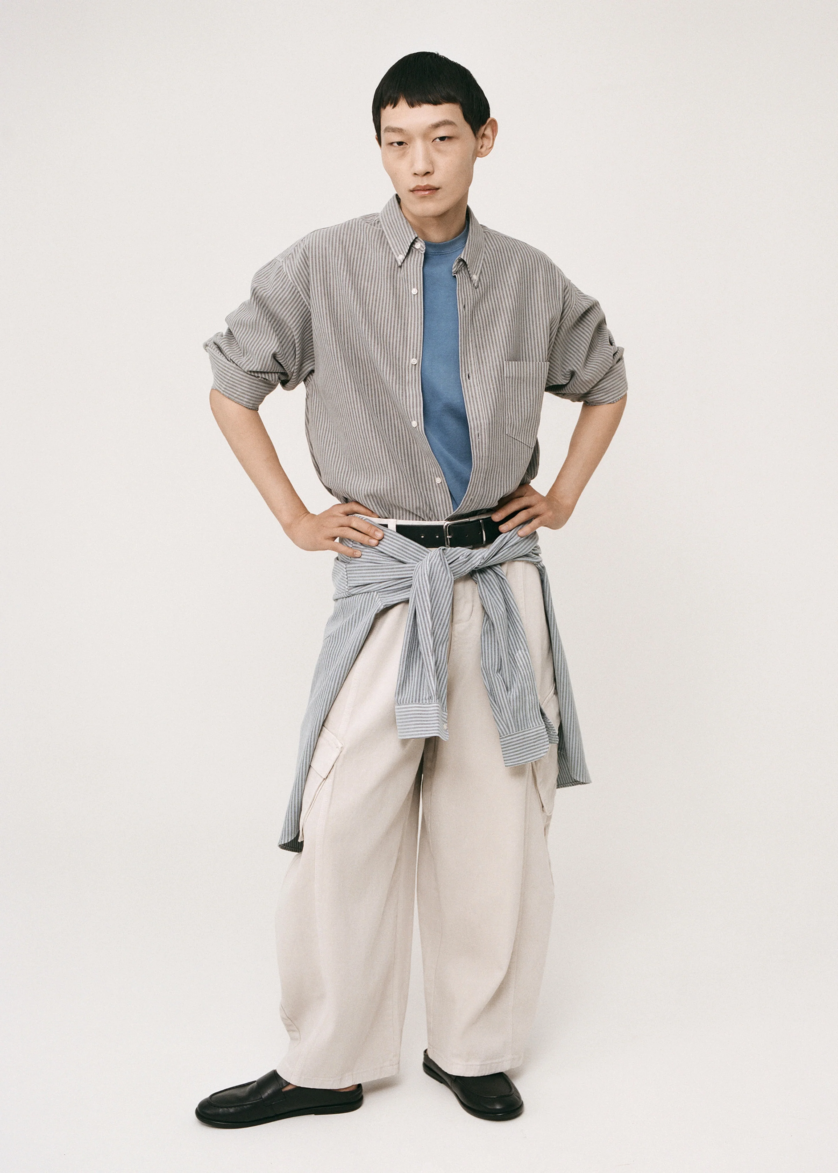 Legan Shirt - Grey Stripe - Image 5