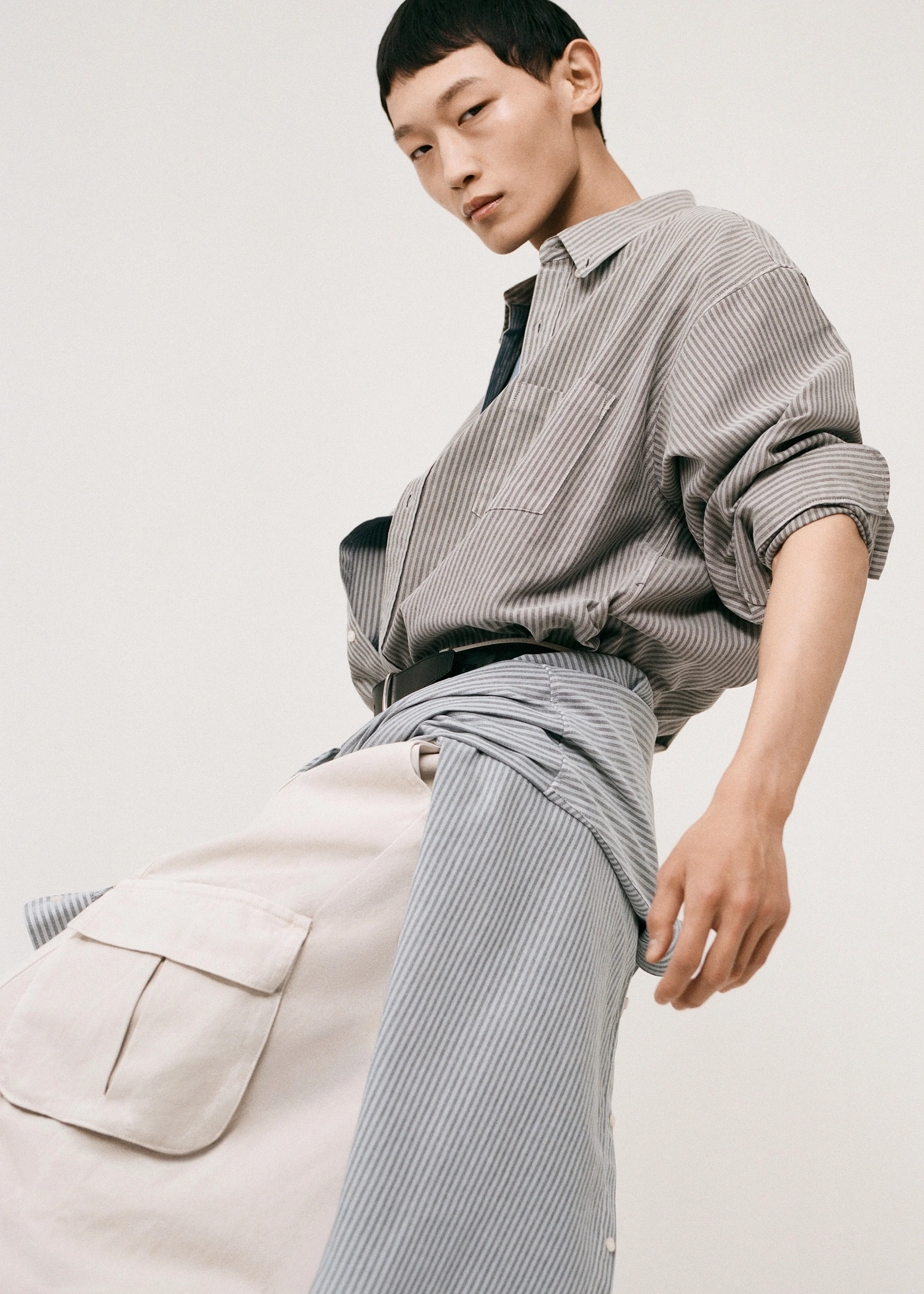 Legan Shirt - Grey Stripe - Image 6