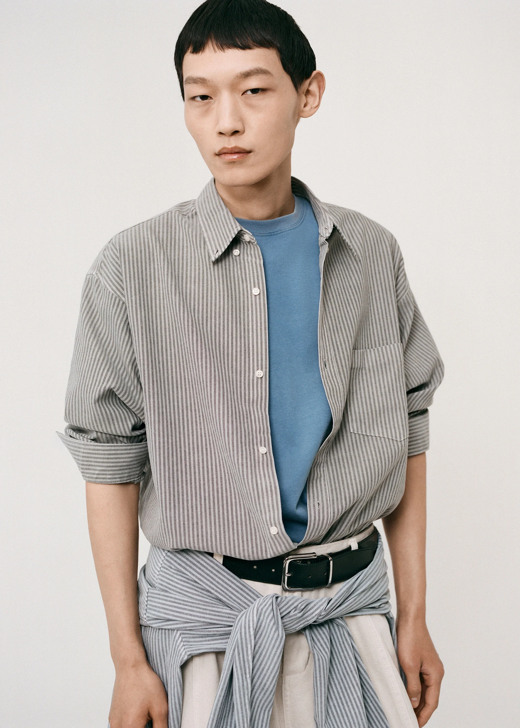 Legan Shirt - Grey Stripe - Image 7