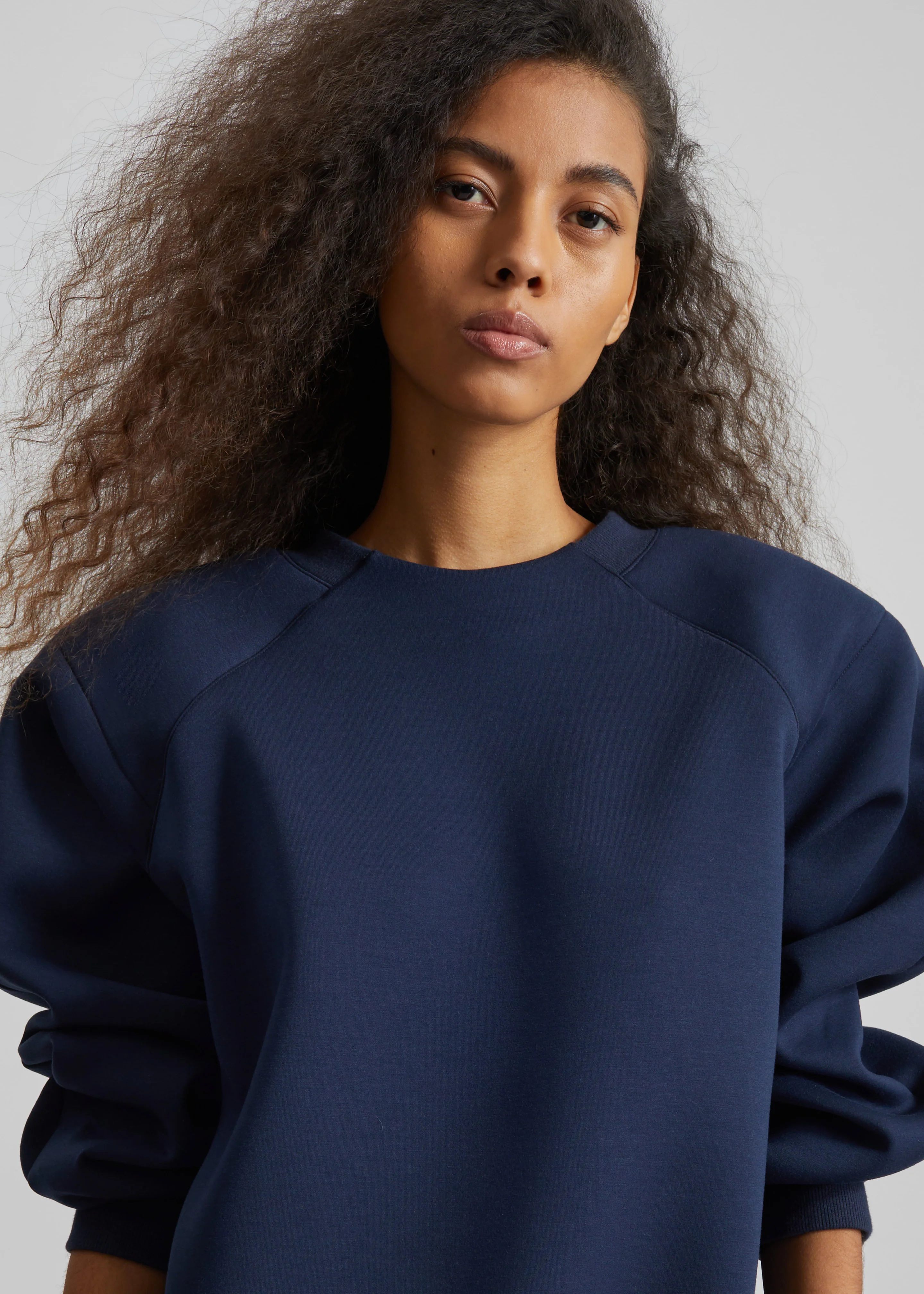 Leian Neoprene Padded Sweatshirt - Navy - Image 3