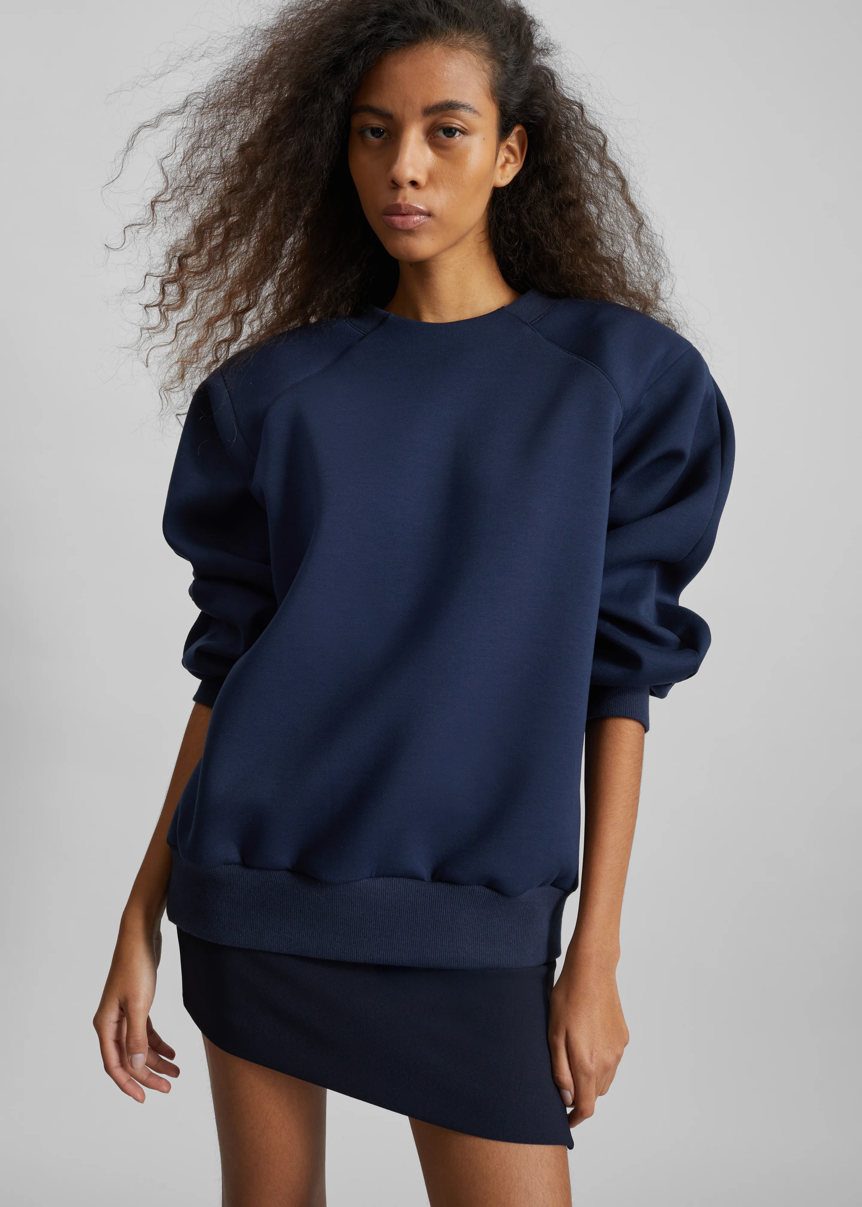 Leian Neoprene Padded Sweatshirt - Navy - Image 5