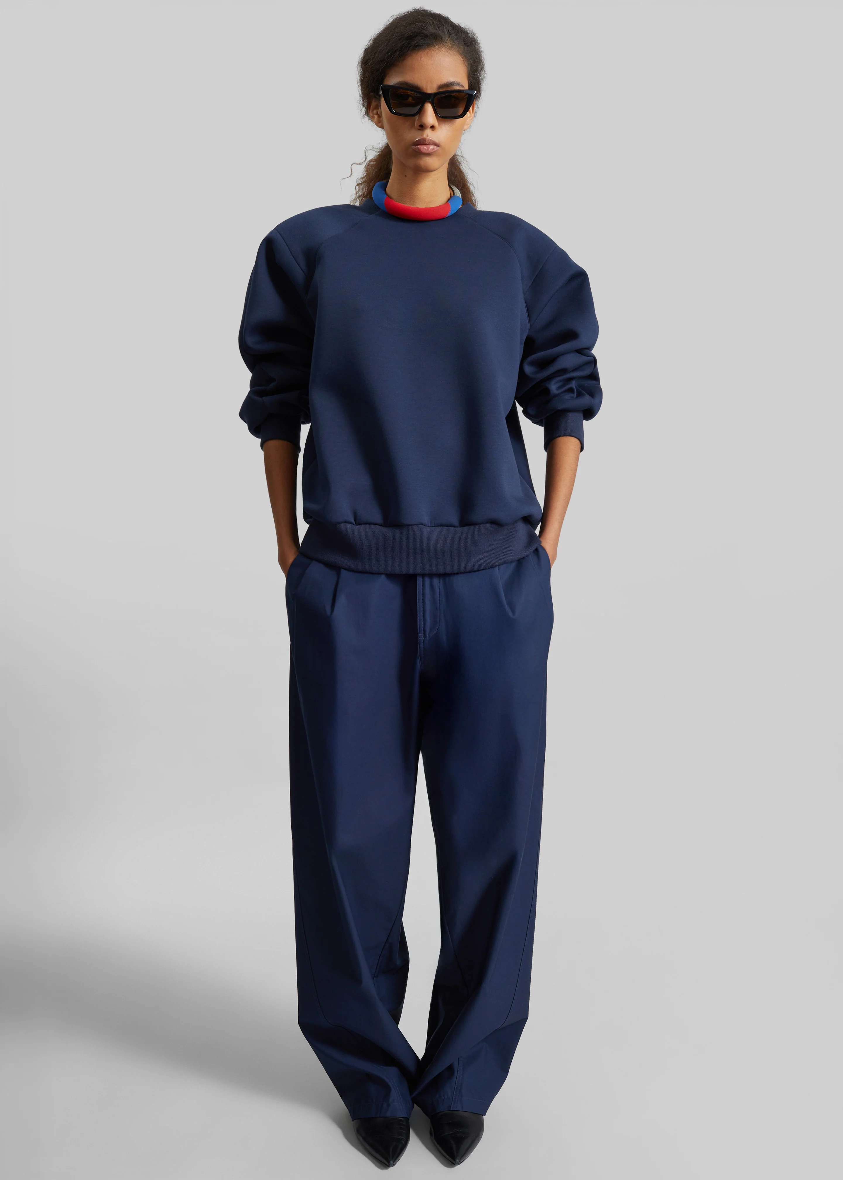 Leian Neoprene Padded Sweatshirt - Navy - Image 7