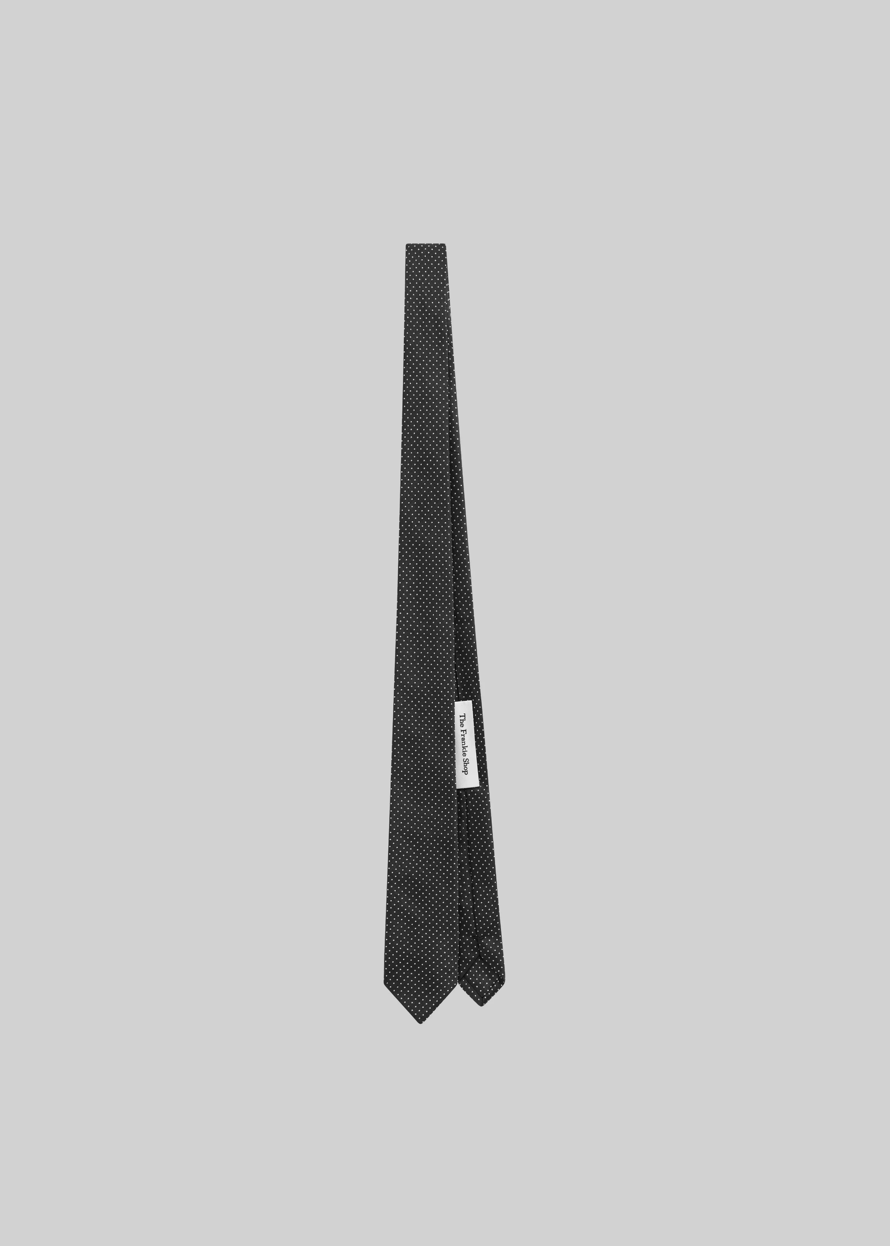 Lene Dotted Jacquard Tie - Black/White - Image 2
