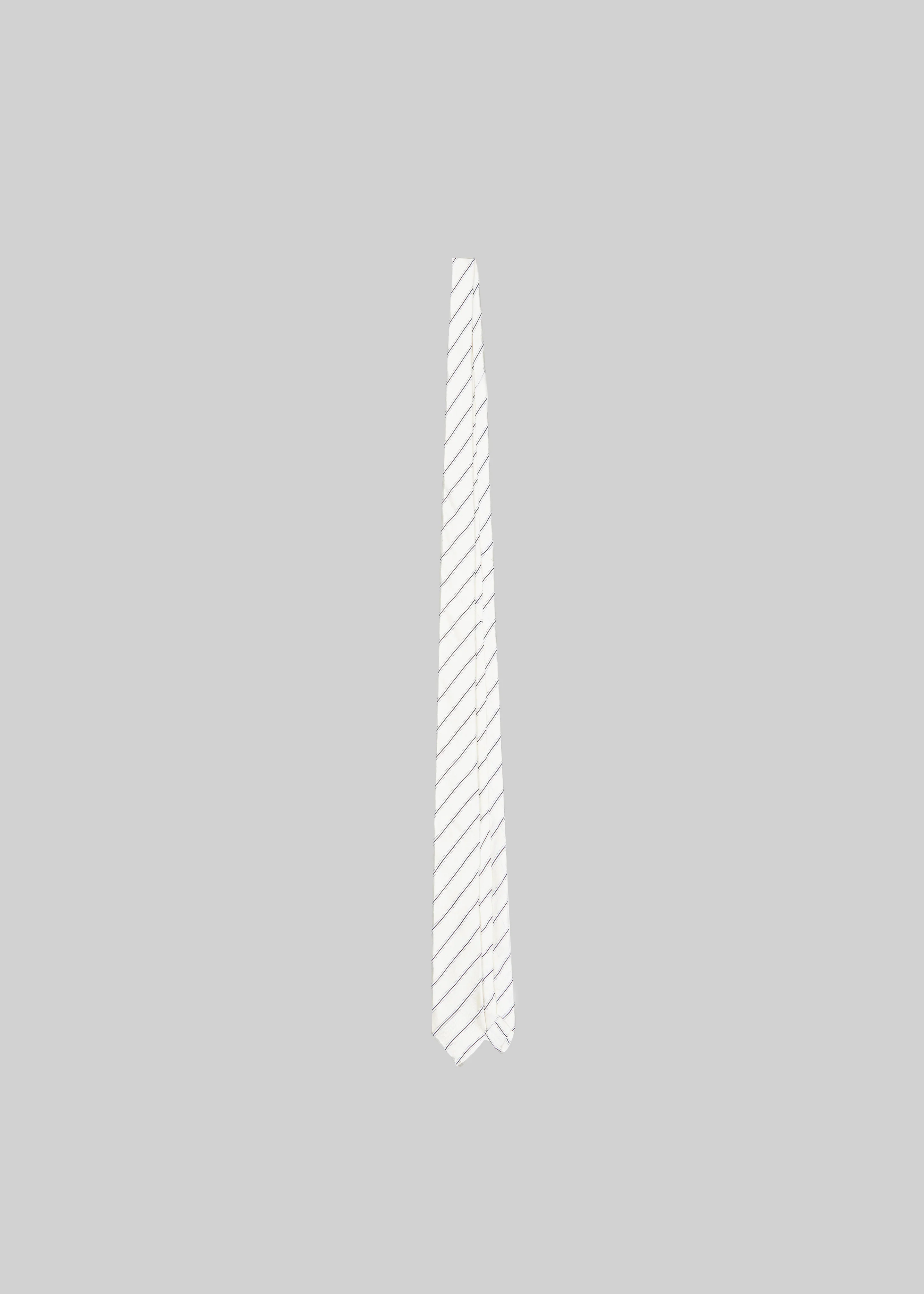 Lene Striped Silk Tie - Cream/Navy Stripe - Image 3