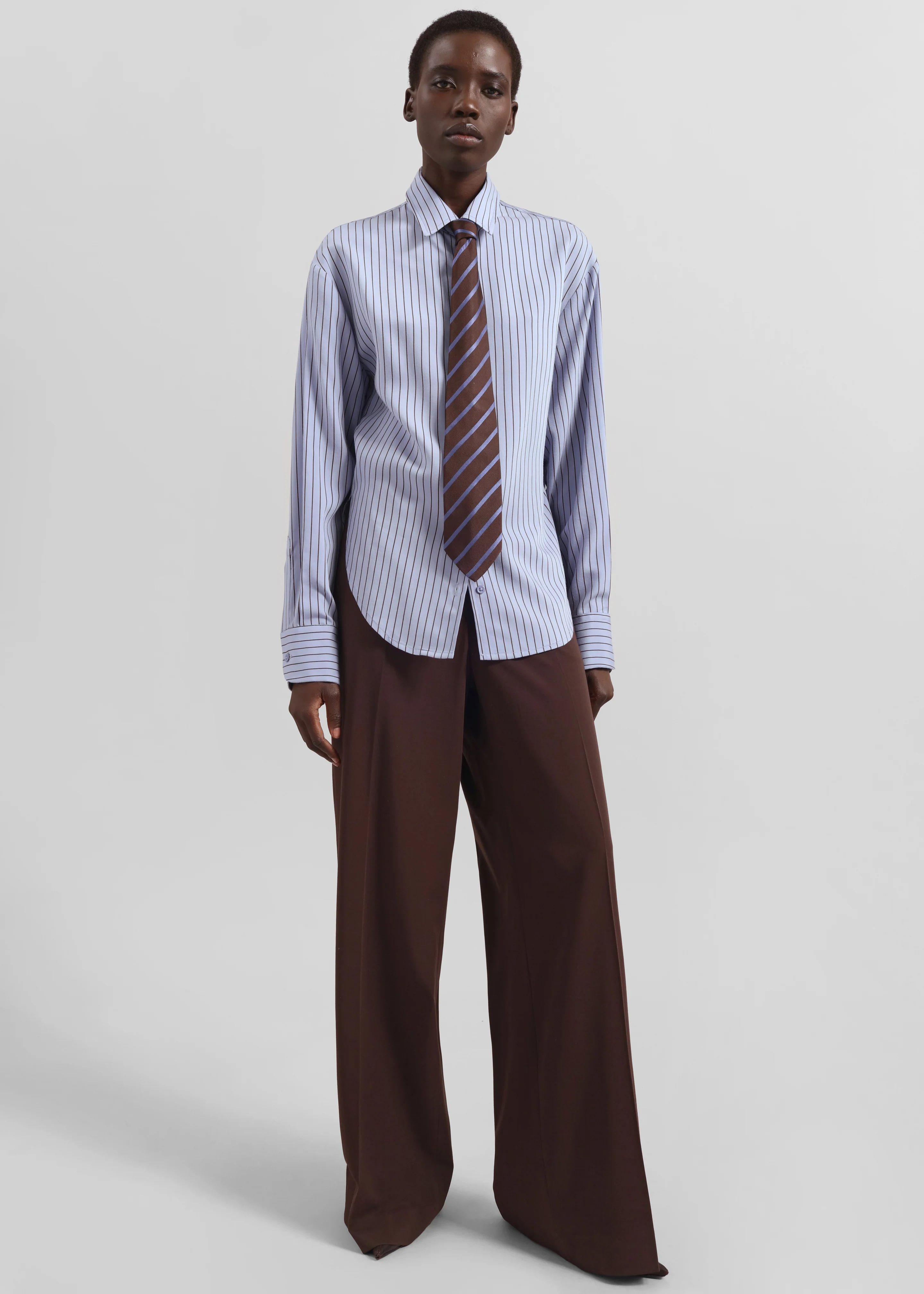 Lene Striped Tie - Brown - Image 5