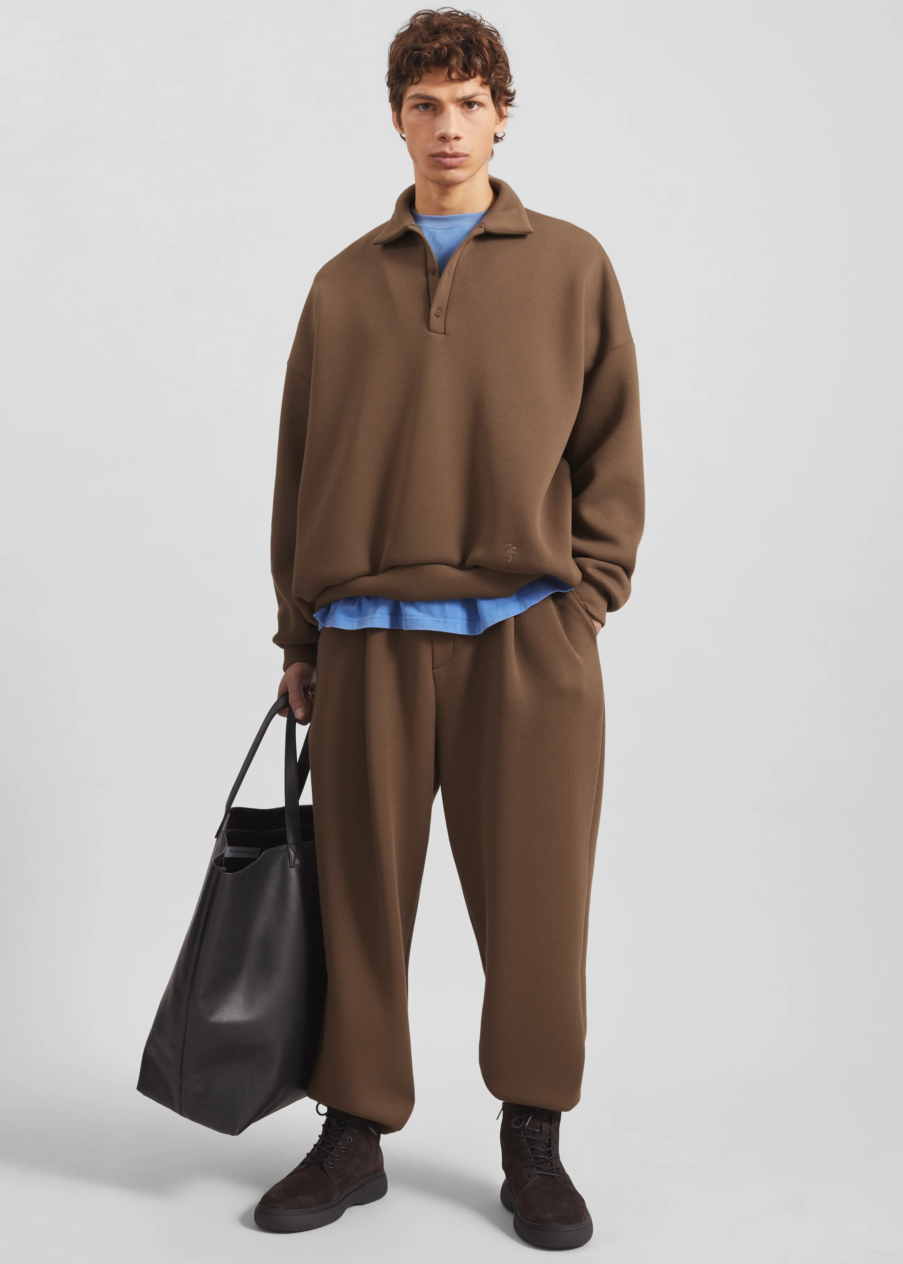 Lenham Polo Sweatshirt - Dark Camel - Image 6