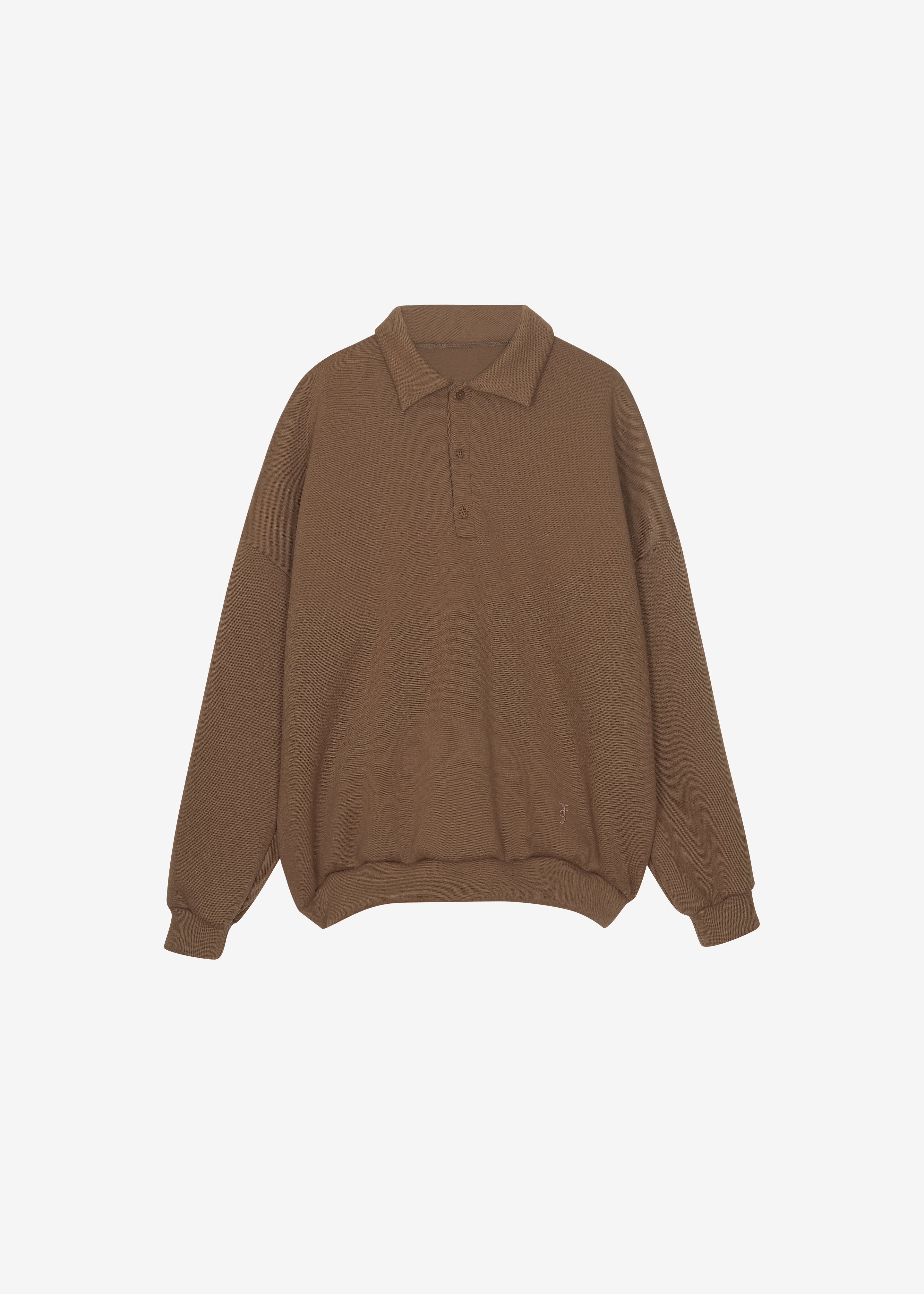 Lenham Polo Sweatshirt - Dark Camel - Image 9