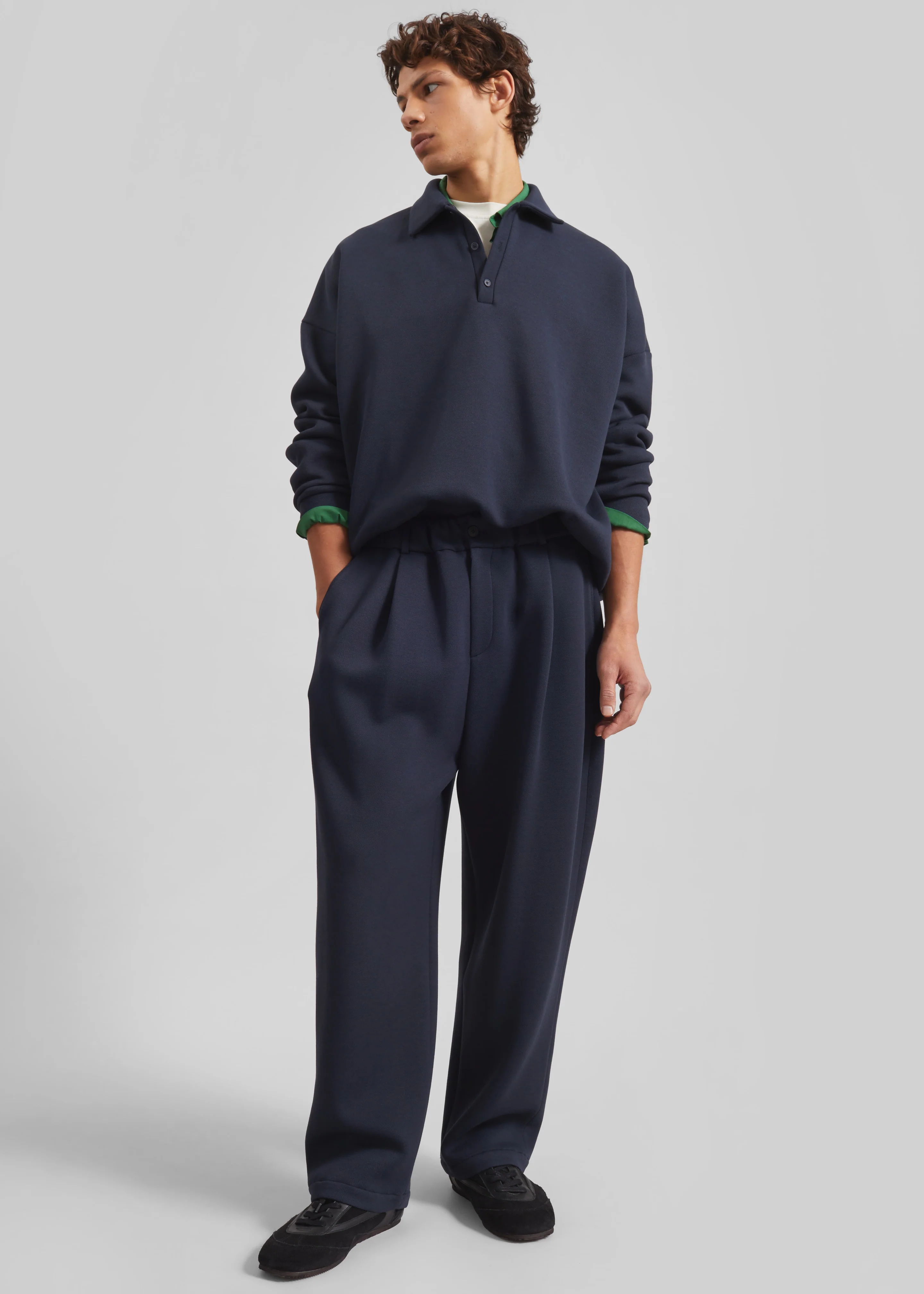 Lenham Polo Sweatshirt - Navy - Image 5