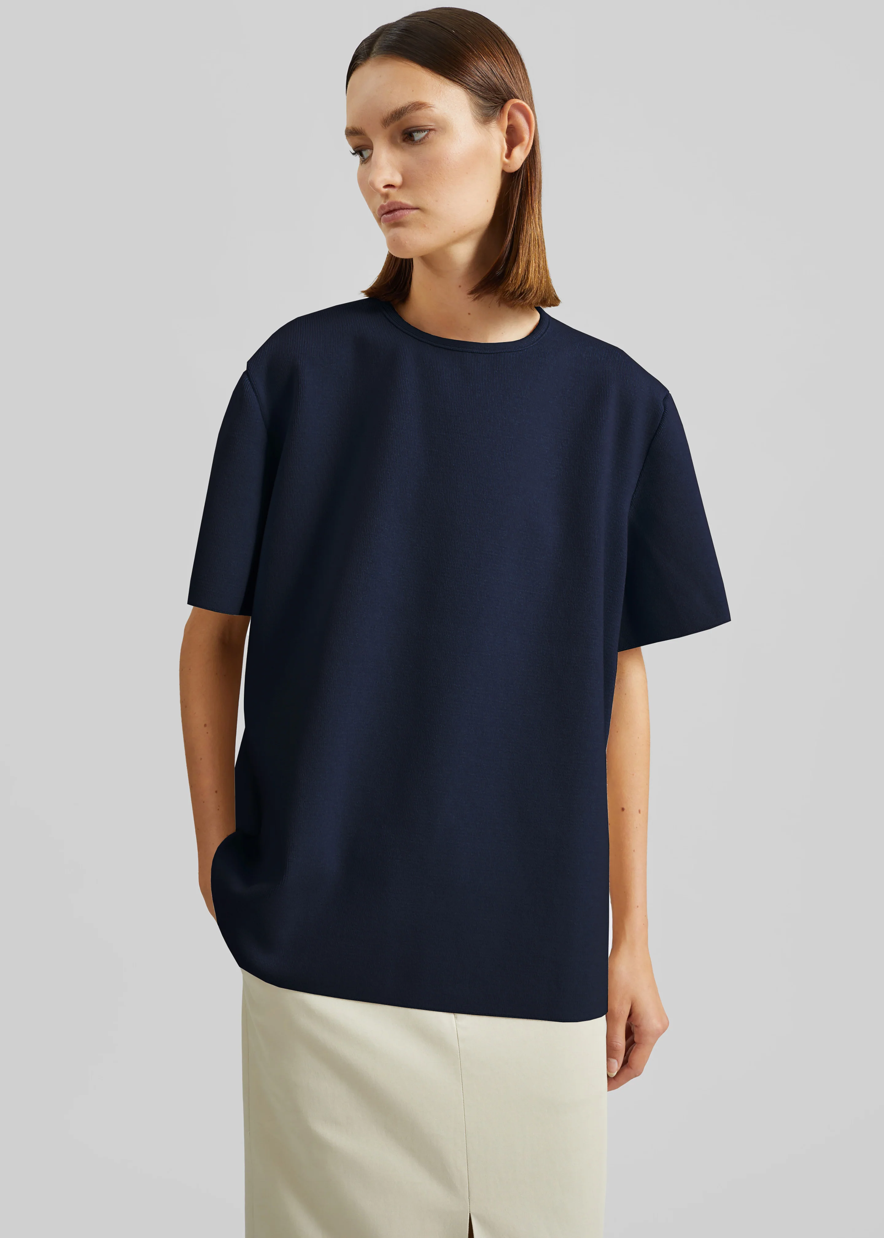 Leni Knit Oversized Top - Navy - Image 2