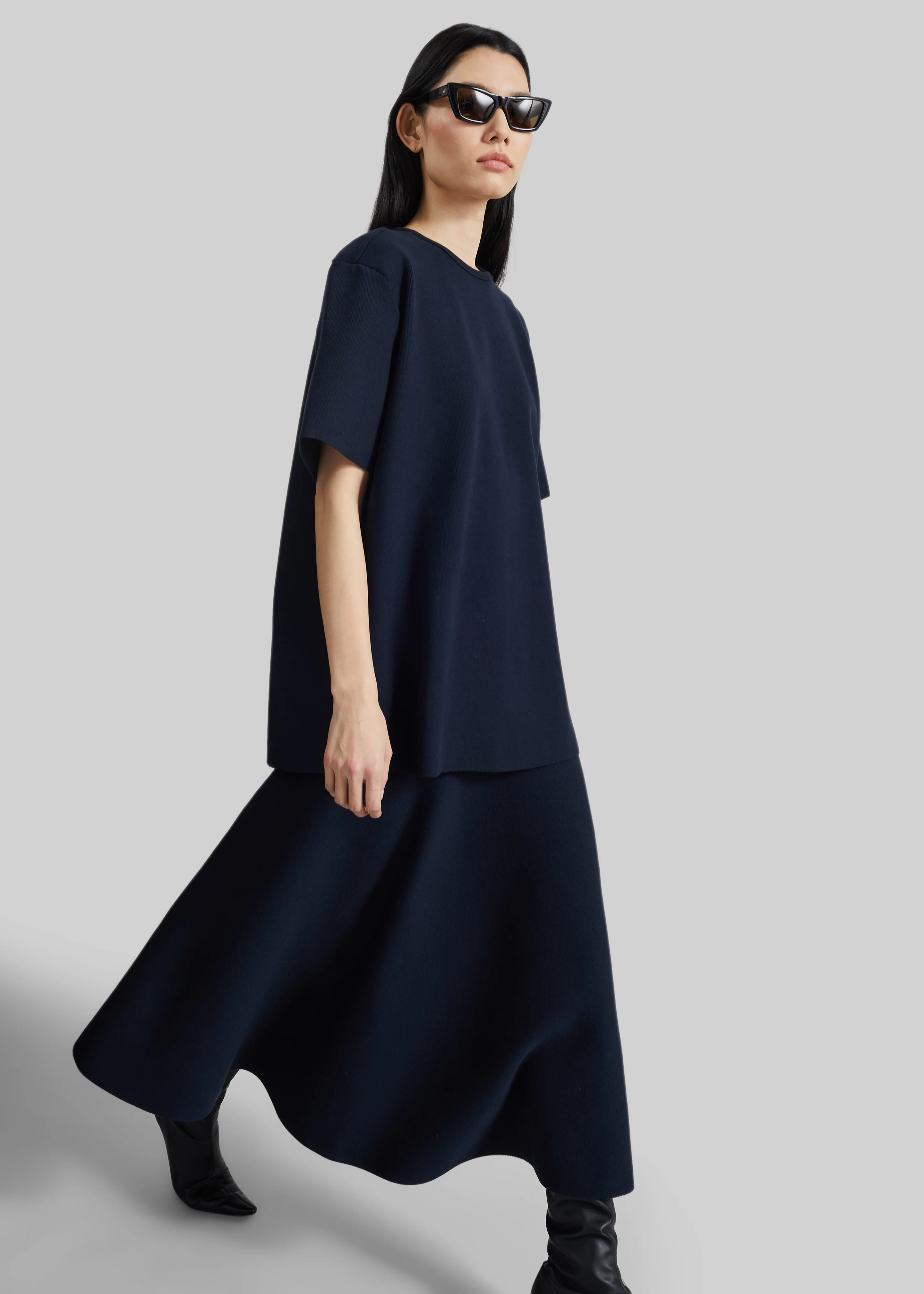Leni Knit Oversized Top - Navy - Image 5