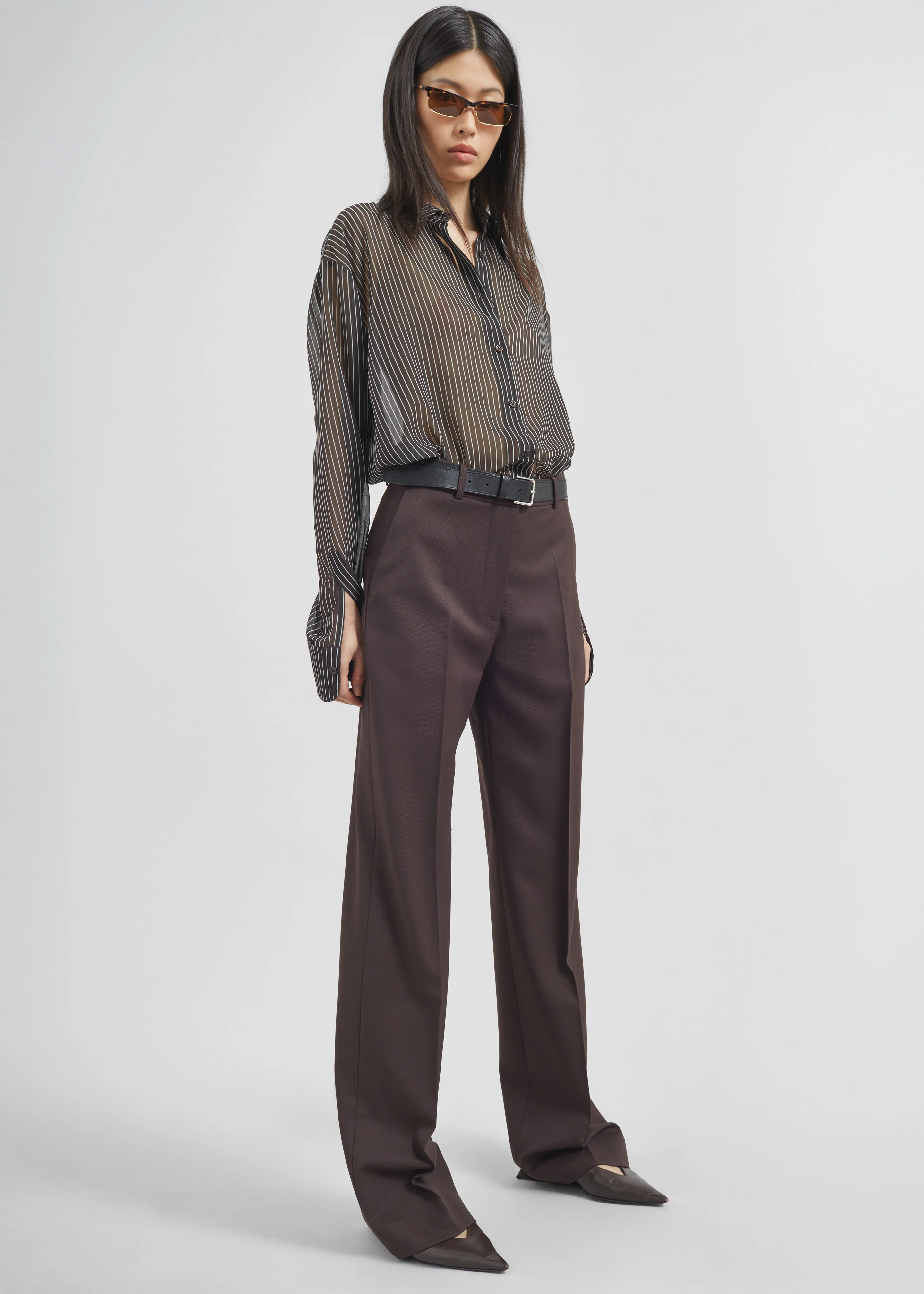 Lenora Straight Trousers - Brown - Image 2
