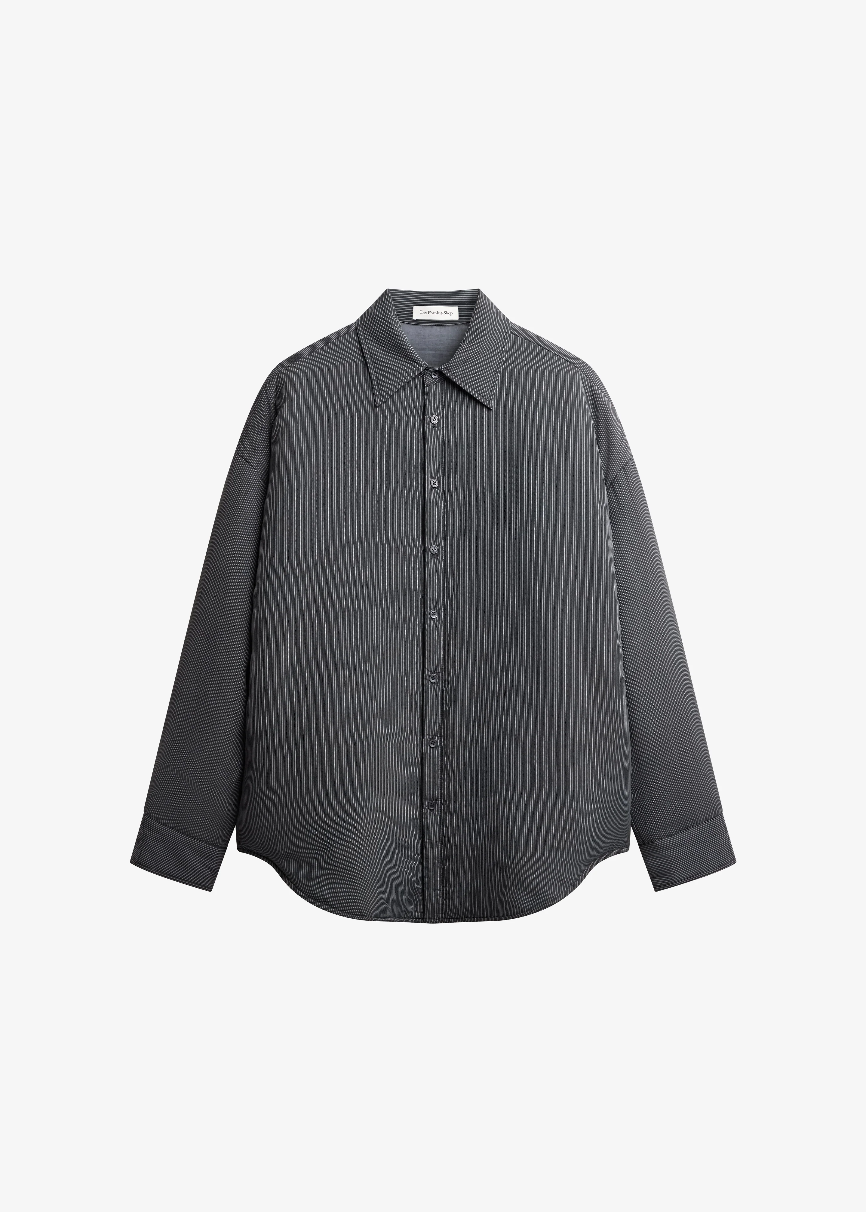 Levidi Padded Overshirt - Navy/White Pinstripe - Image 6