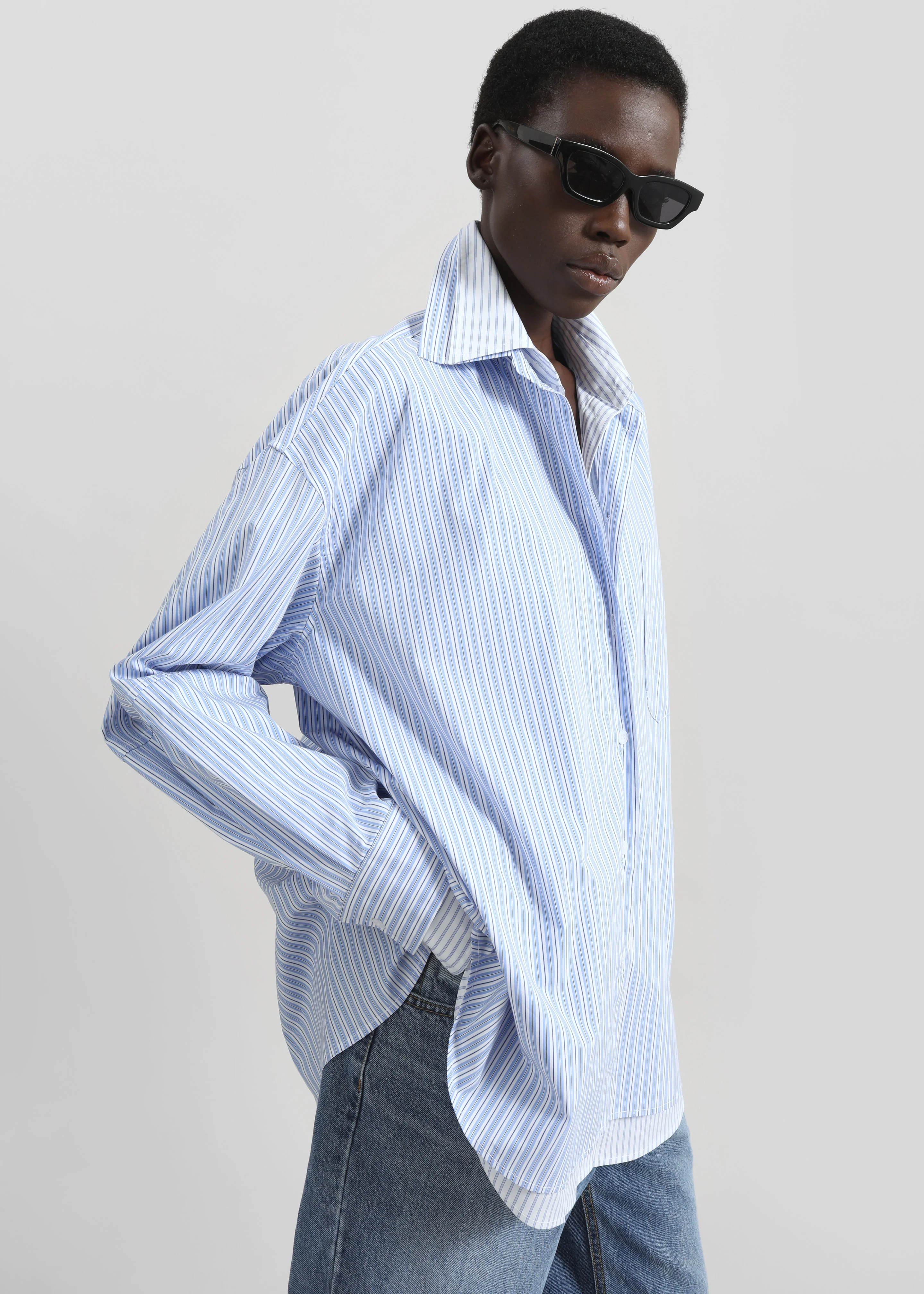 Lienz Double Shirt - Blue/White Stripe - Image 4