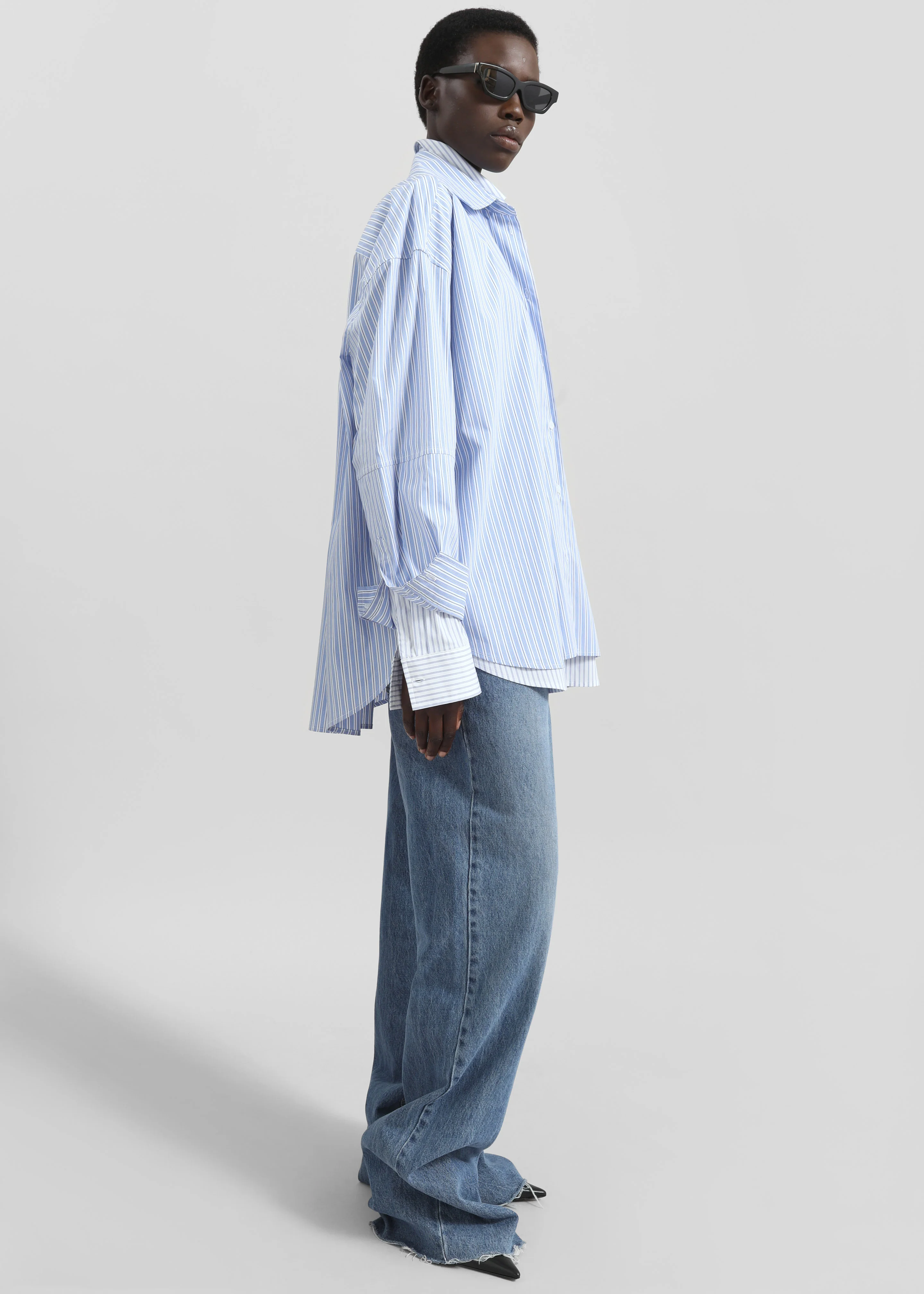 Lienz Double Shirt - Blue/White Stripe - Image 5