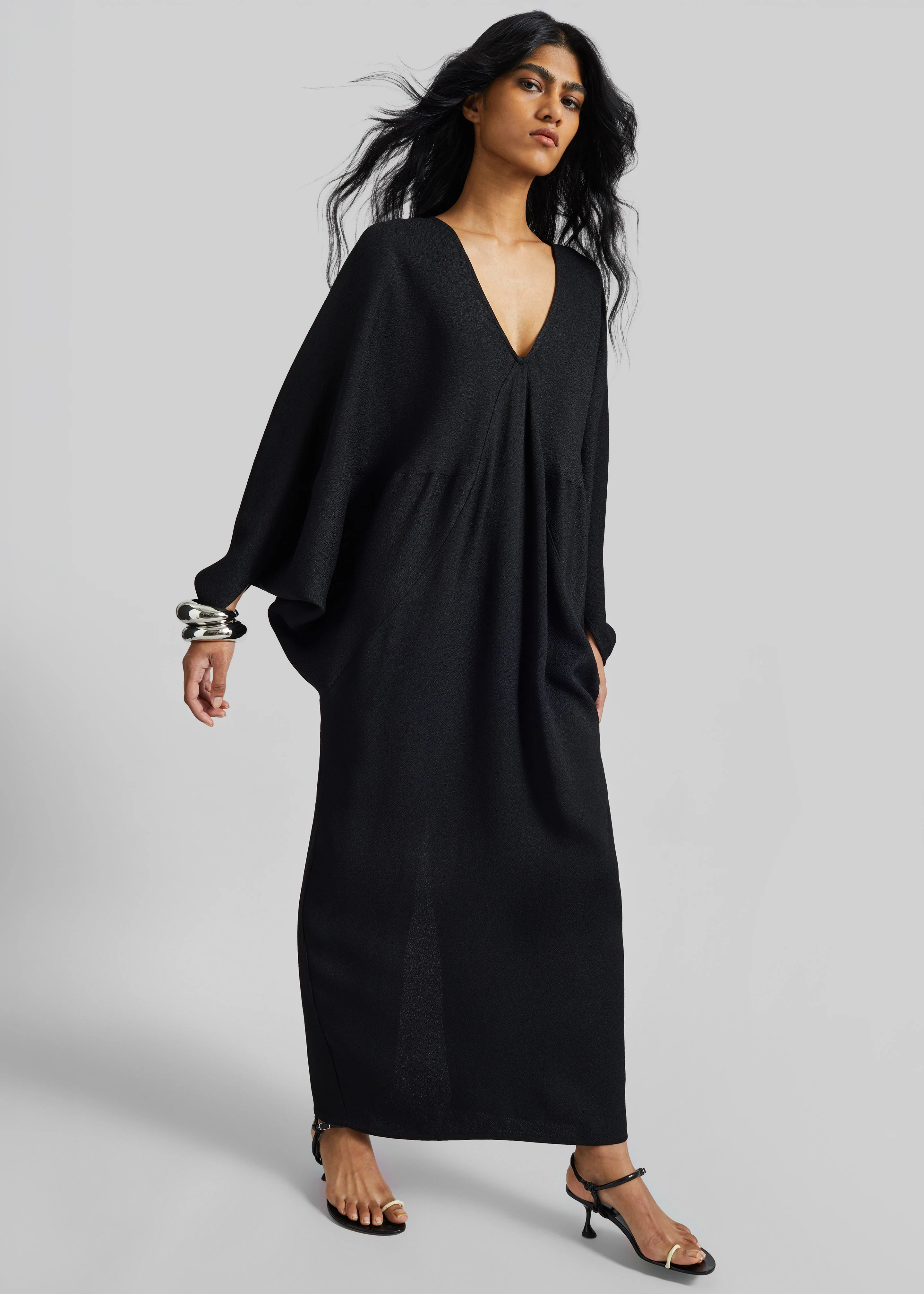 Lilia Kaftan Dress - Black - Image 3