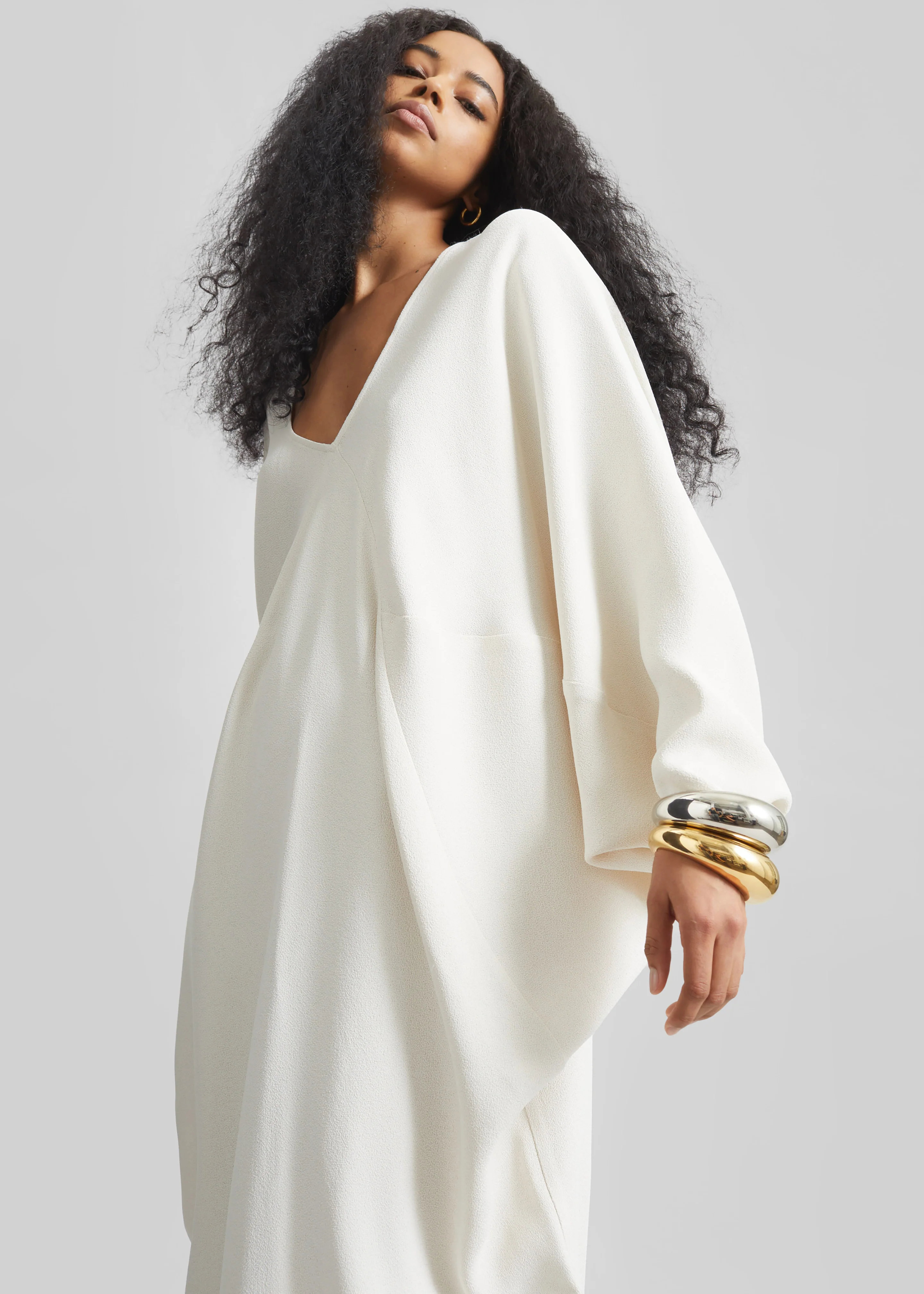 Lilia Kaftan Dress - Ivory - Image 3
