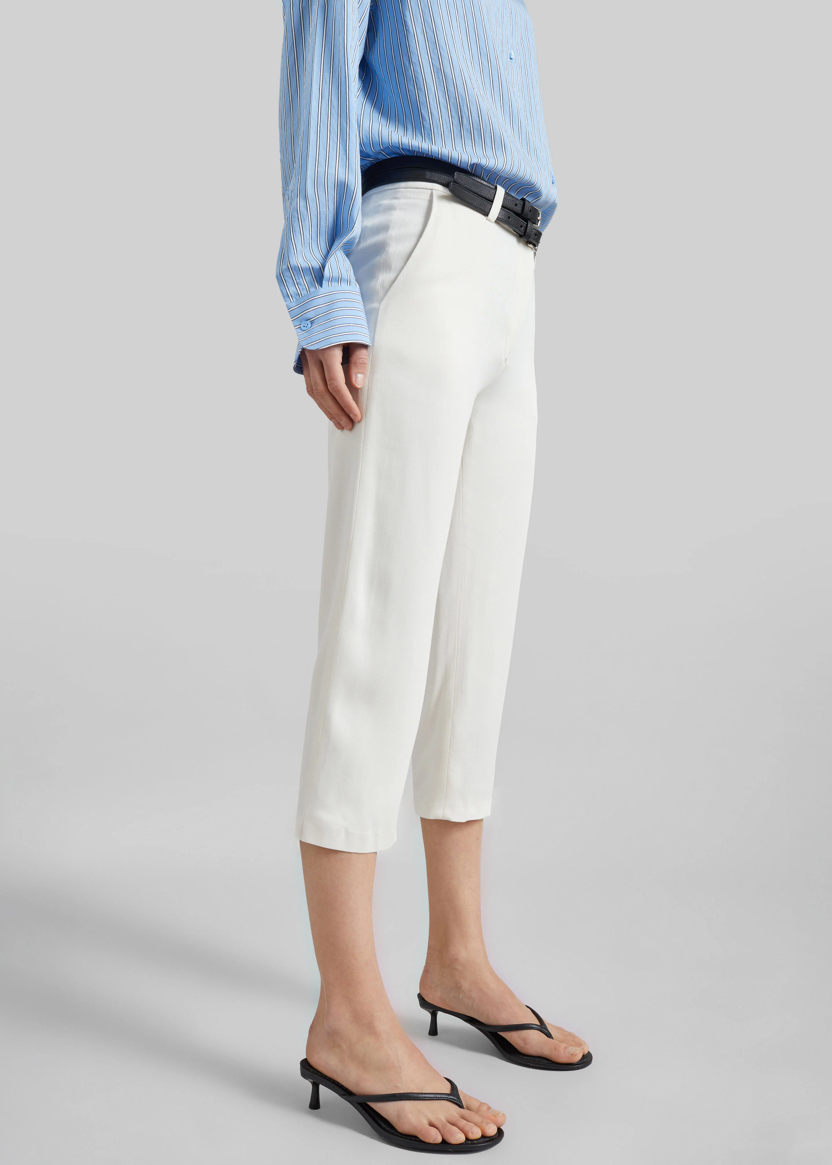 Lior Fluid Capri Pants - Ivory - Image 4