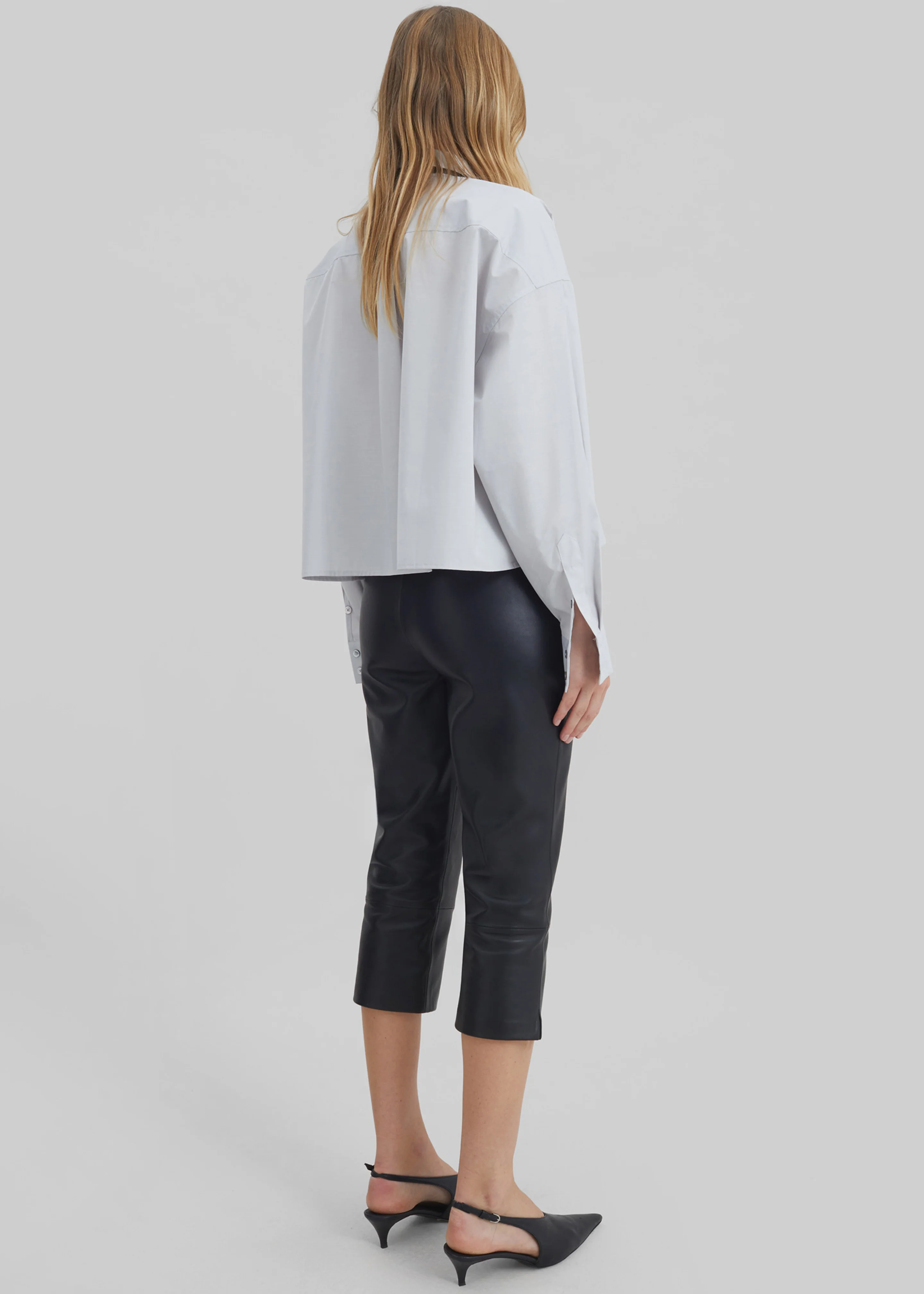 Lior Leather Capri Pants - Black - Image 9