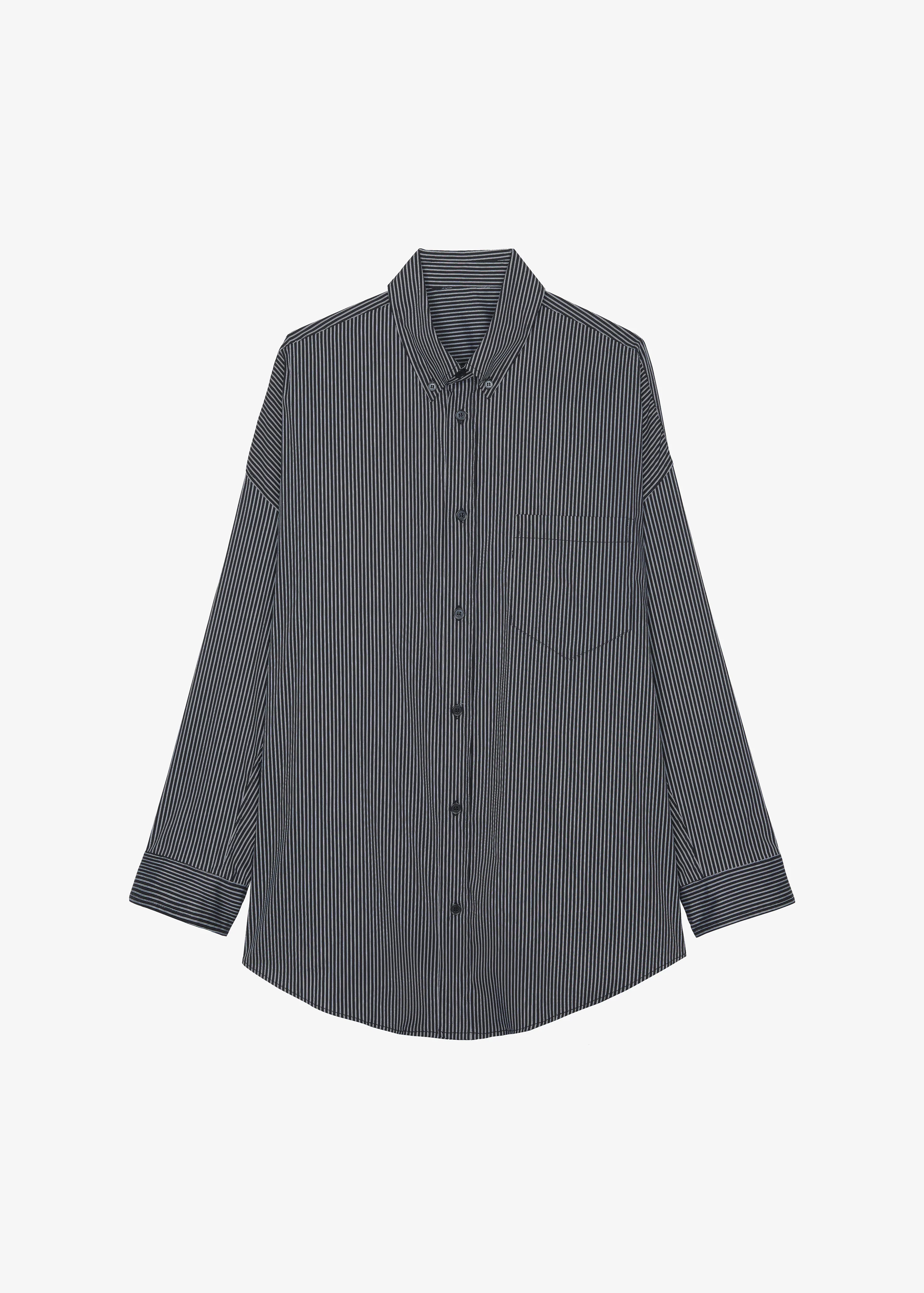 Lioris Oversized Shirt - Black/White Stripe - Image 10