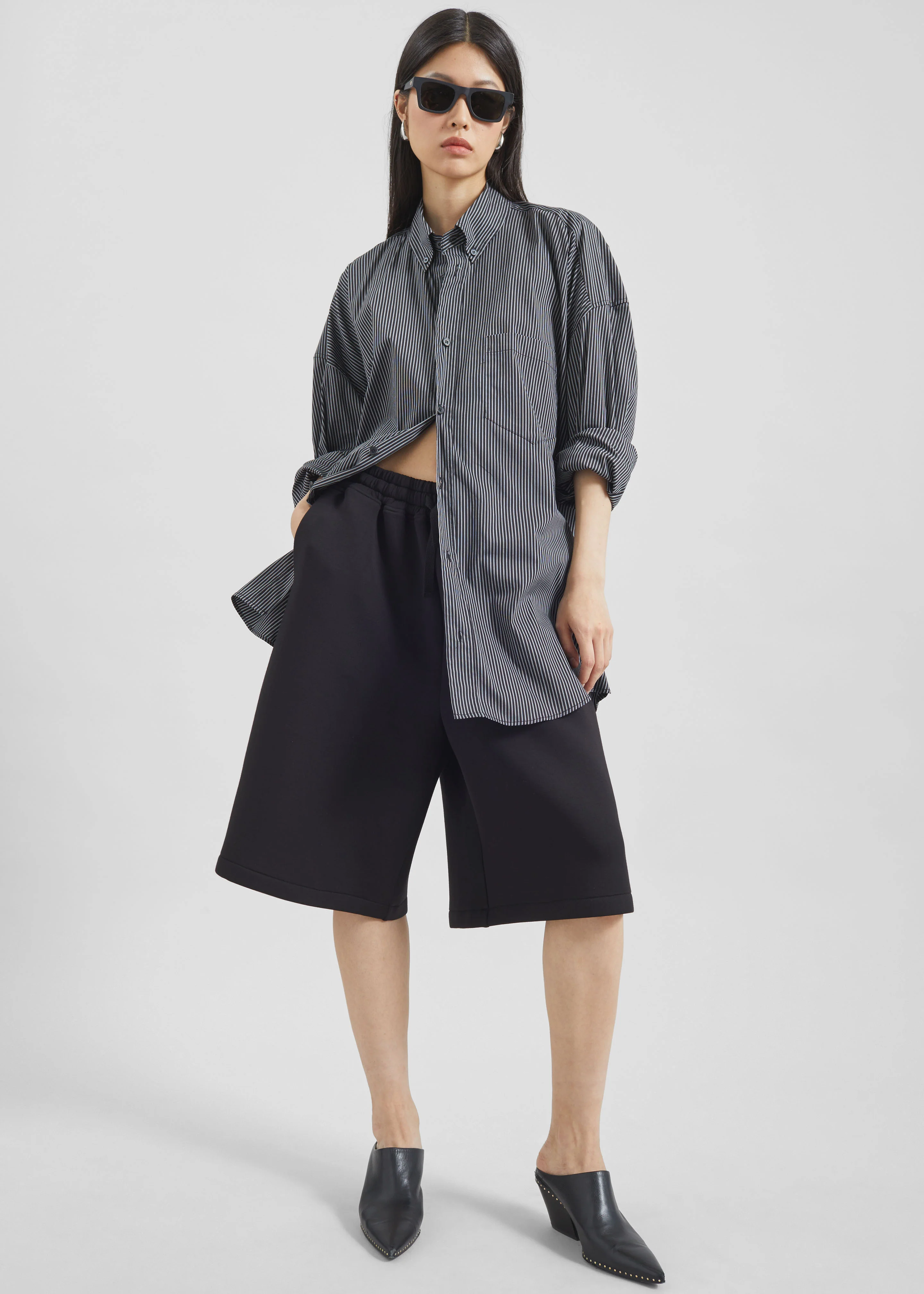 Lioris Oversized Shirt - Black/White Stripe - Image 5