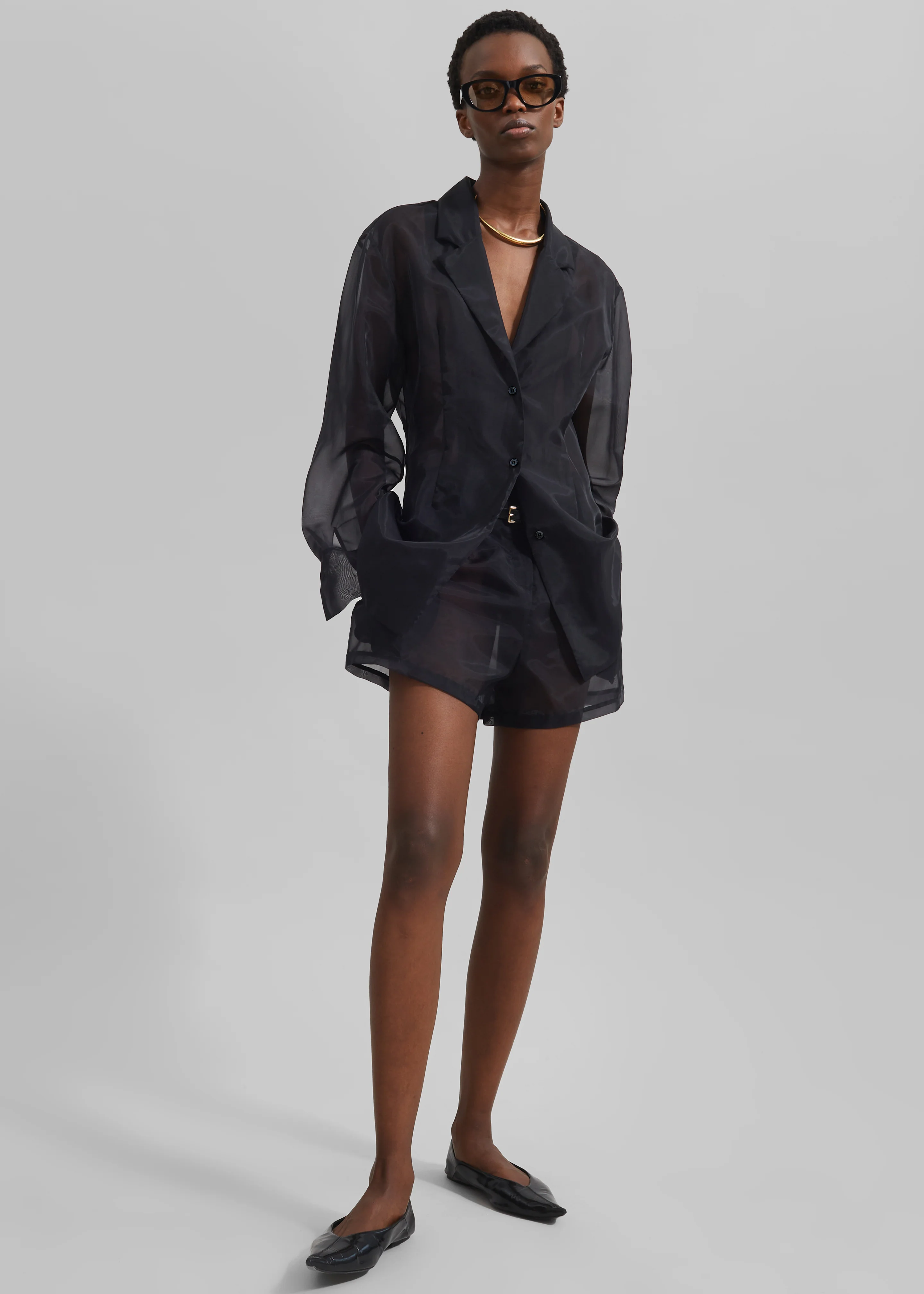 Lise Sheer Blazer - Black - Image 5