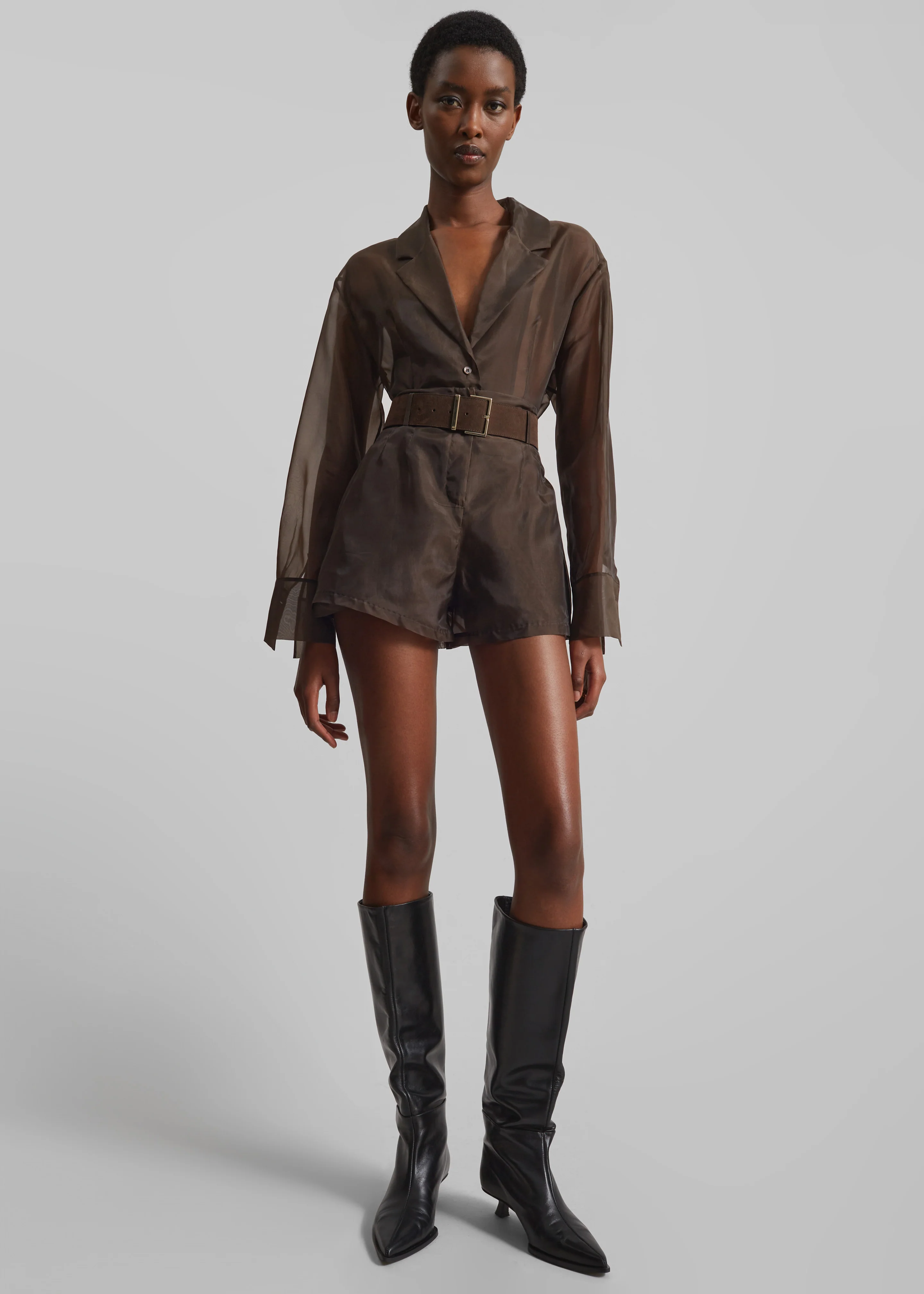 Lise Sheer Blazer - Brown - Image 4