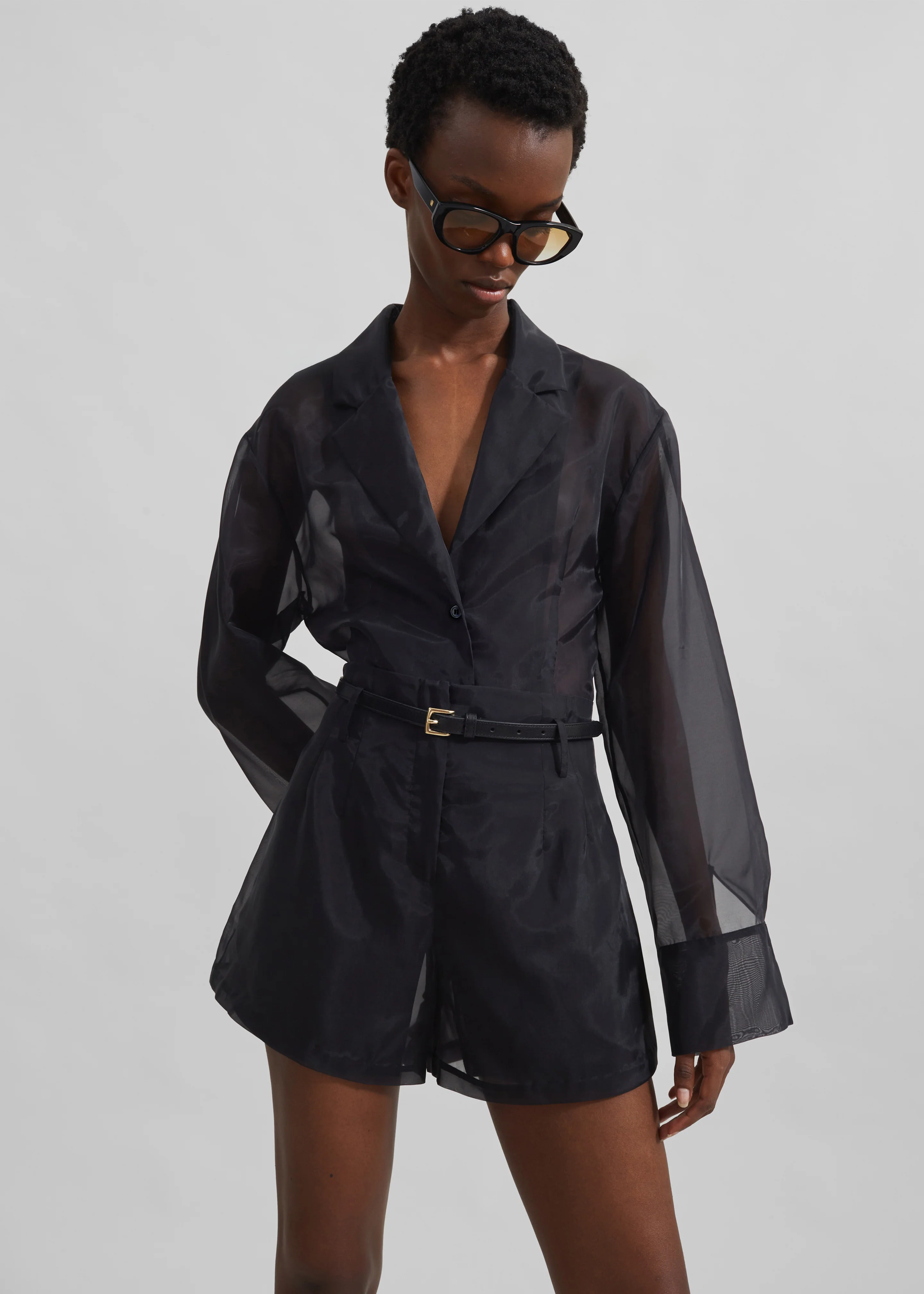 Lise Sheer Shorts - Black - Image 3