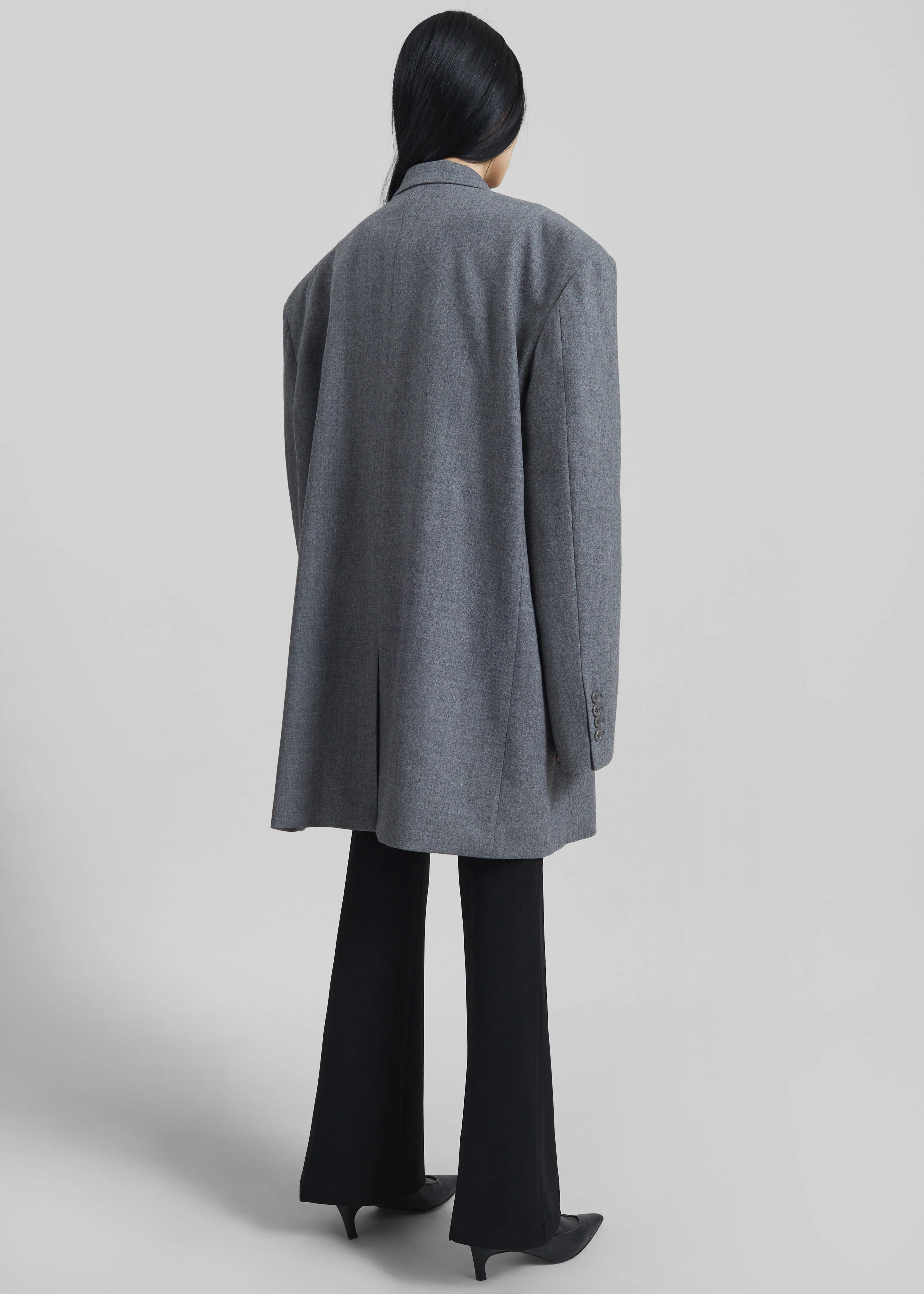 Lismore Wool Oversized Blazer - Grey - Image 9