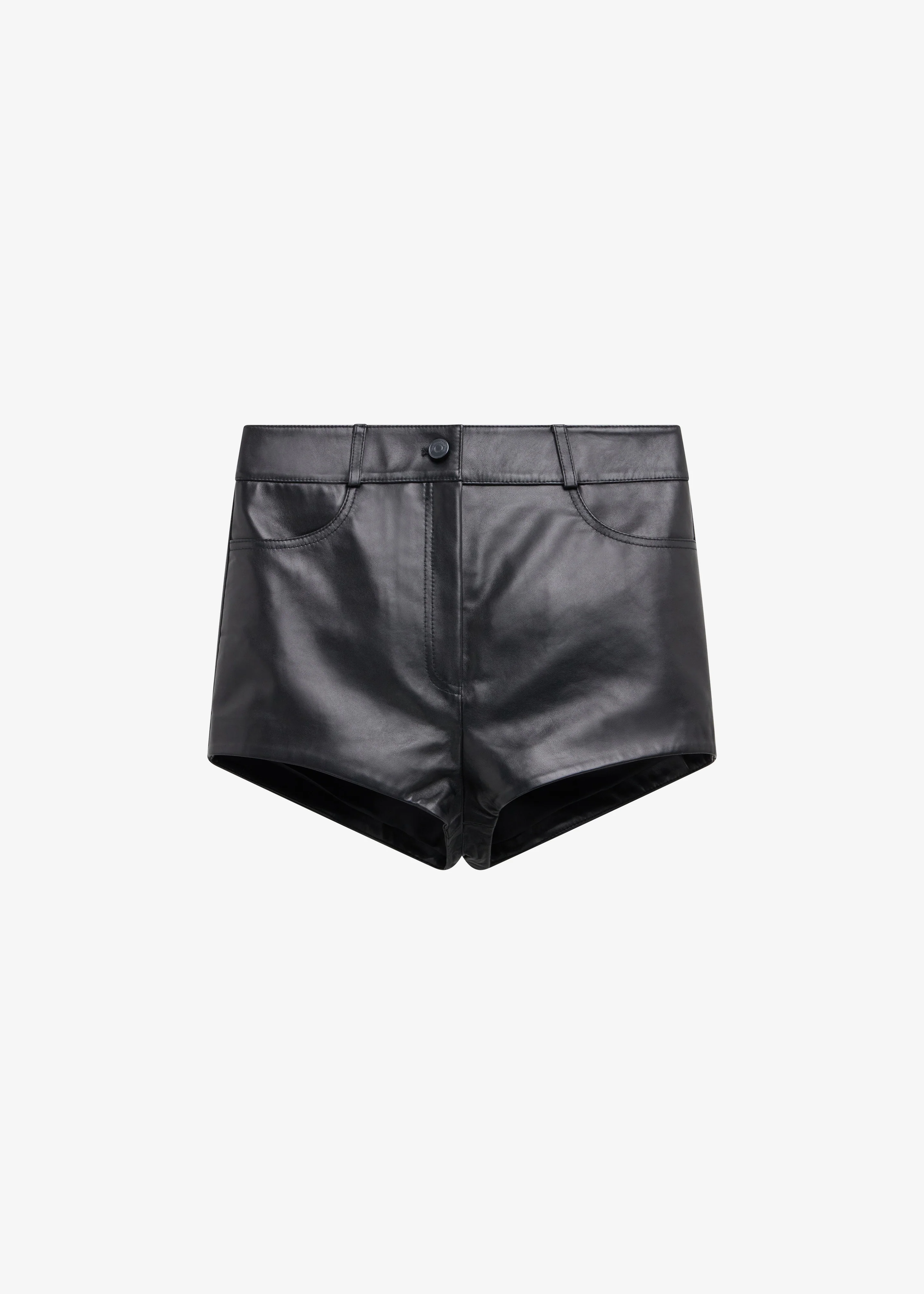 Loen Leather Hot Pants - Black - Image 9