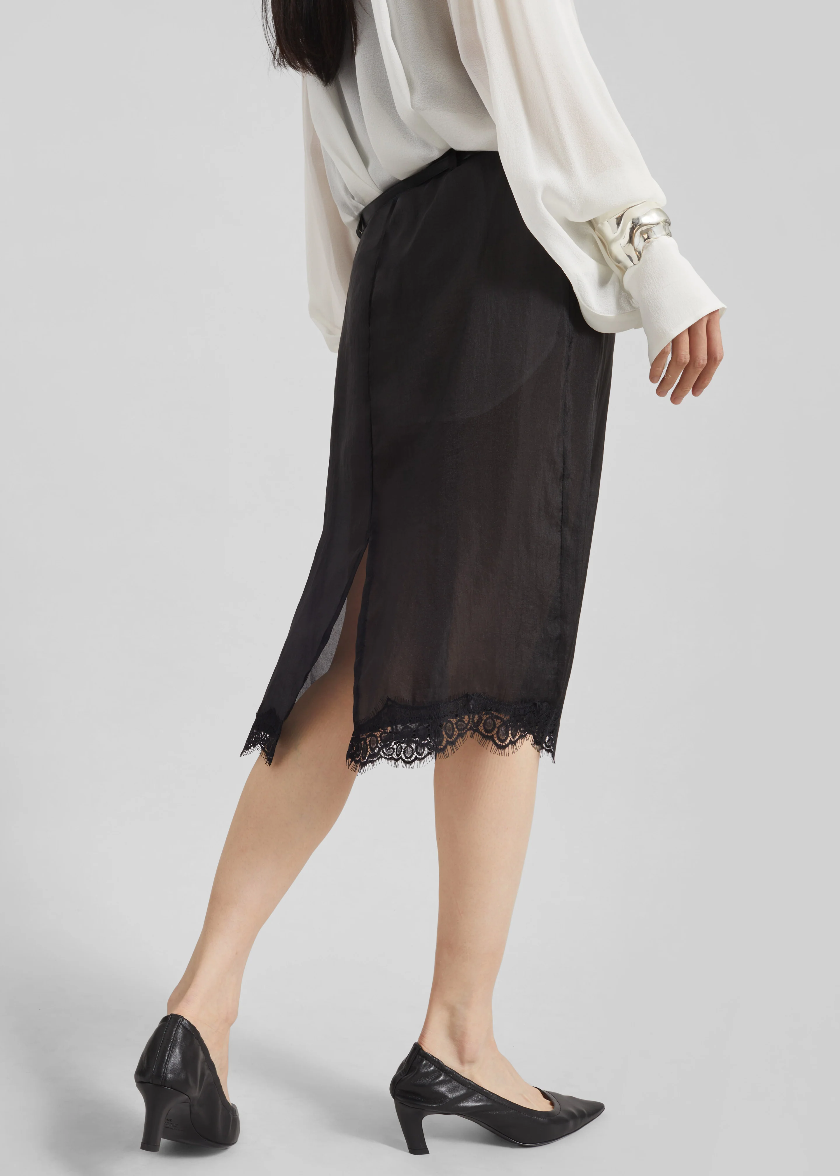 Lolai Sheer Lace Skirt - Black - Image 7