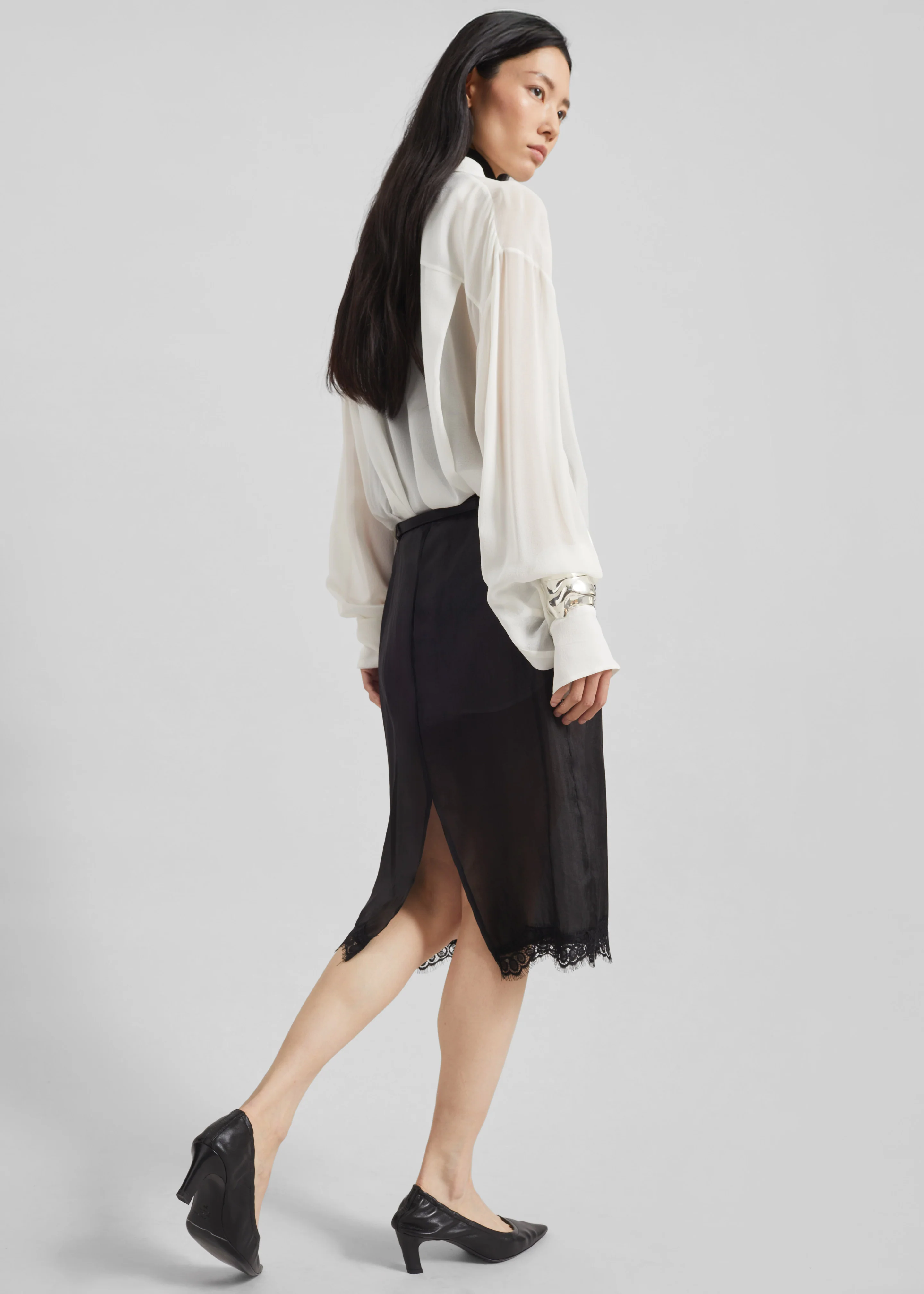 Lolai Sheer Lace Skirt - Black - Image 8
