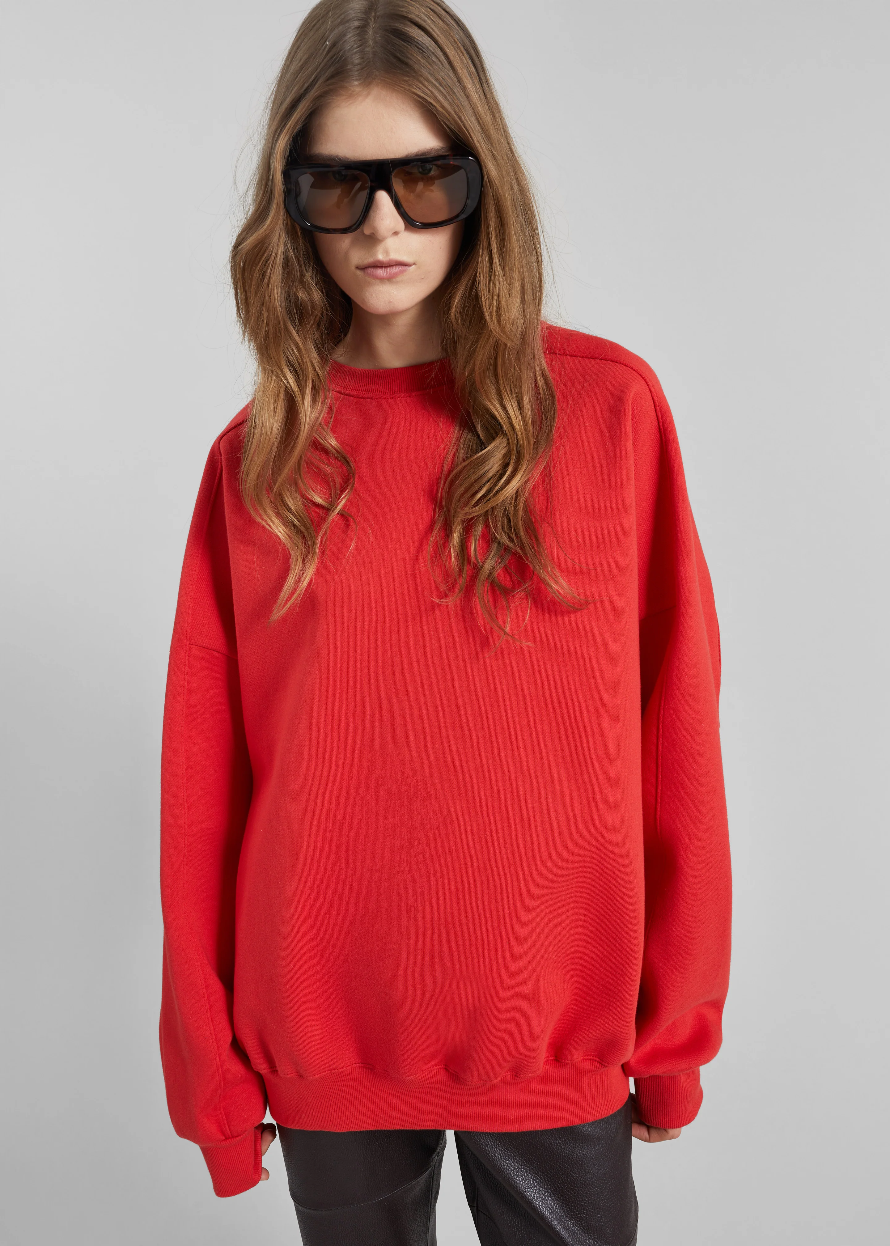 Lonay Balloon Sleeve Sweatshirt - Red - Image 2