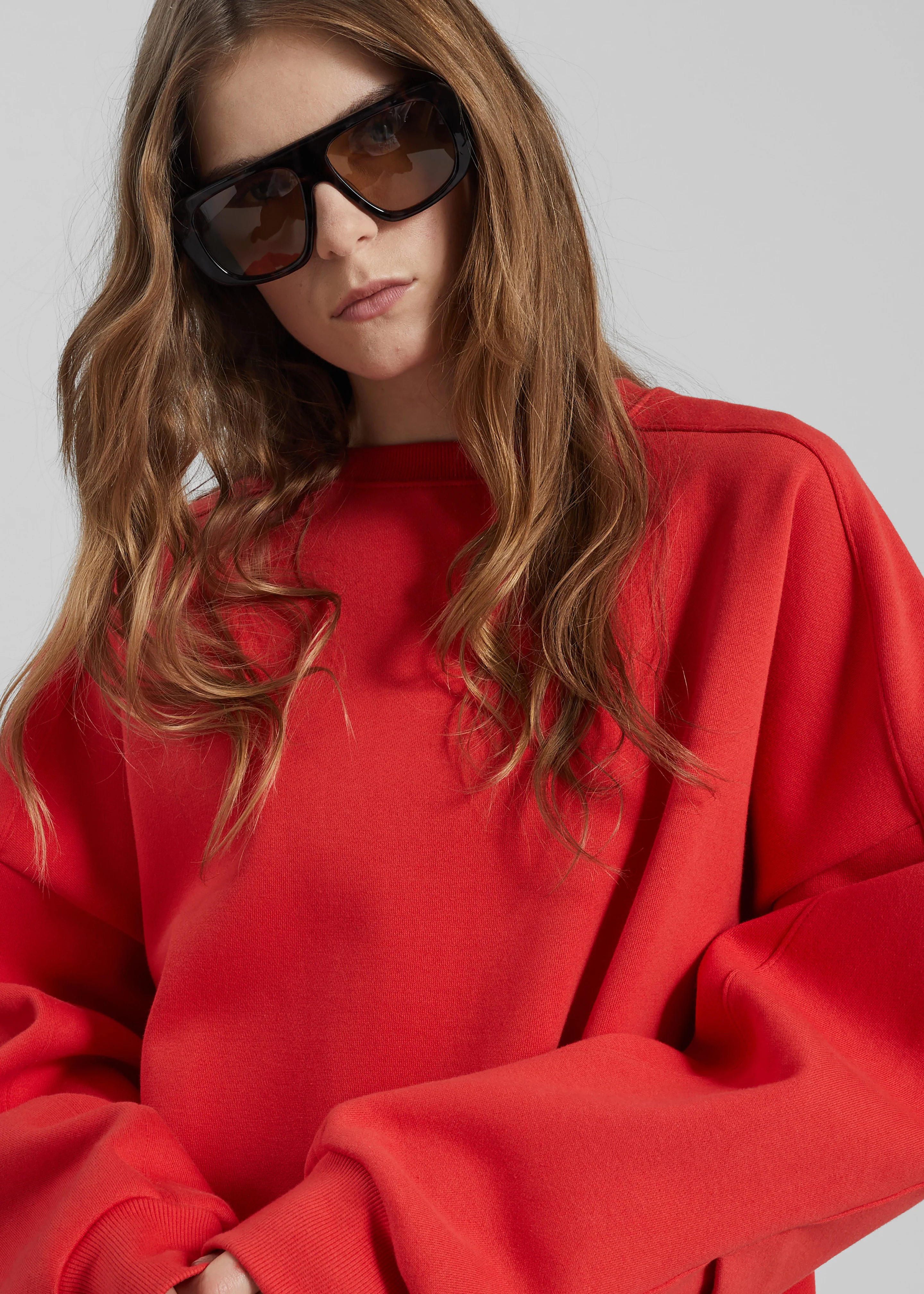 Lonay Balloon Sleeve Sweatshirt - Red - Image 5