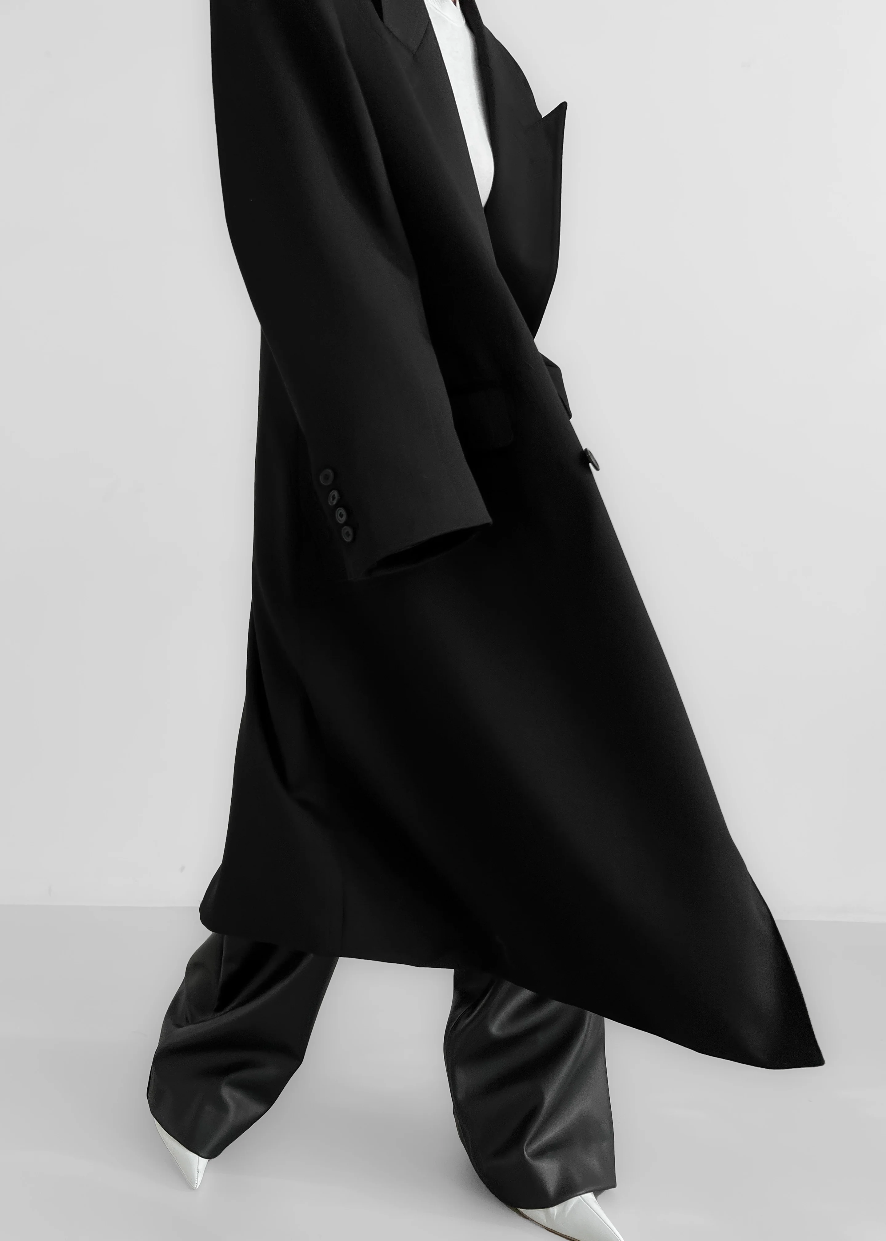 London Double Breasted Coat - Black - Image 6