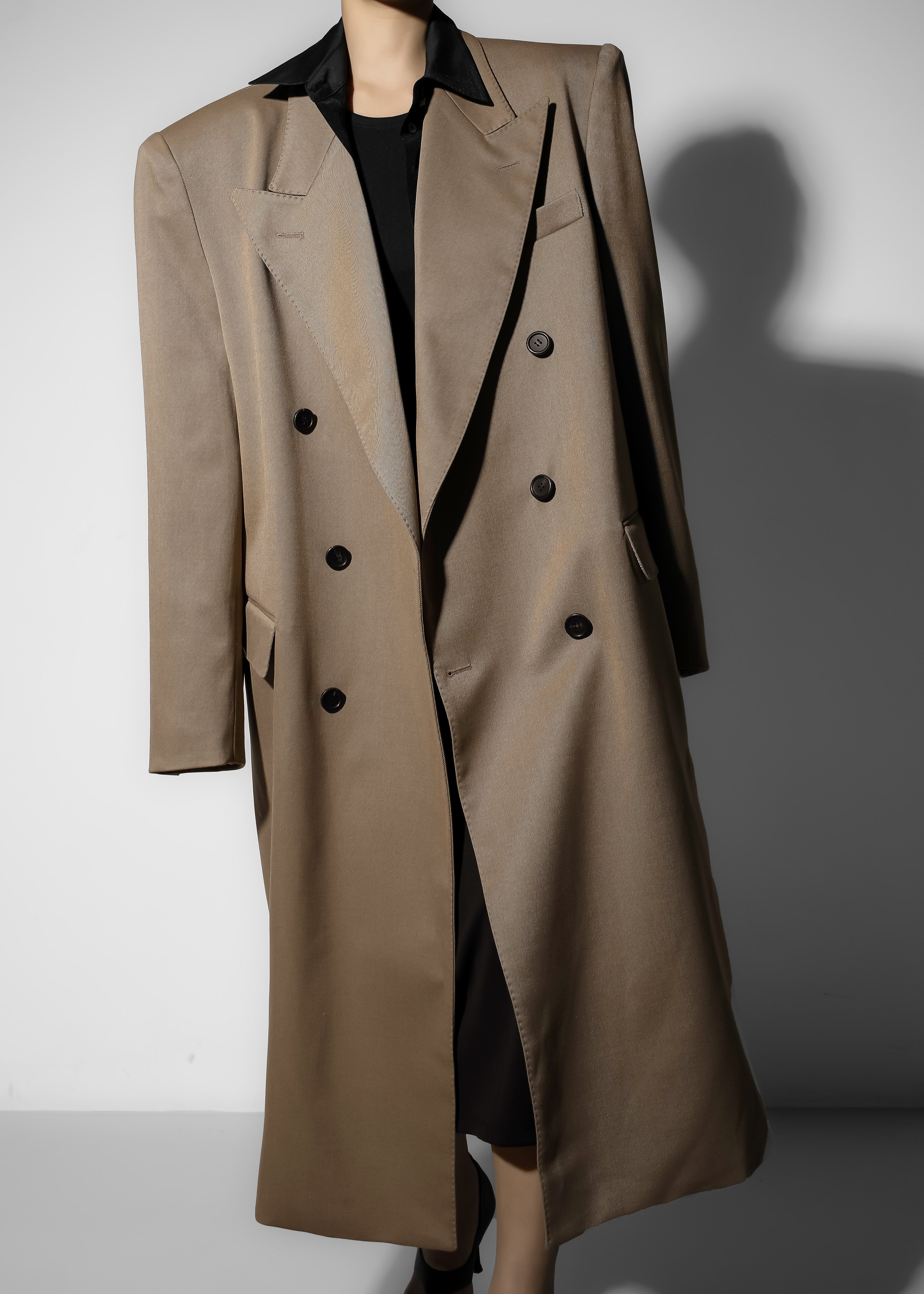 London Double Breasted Coat - Taupe - Image 11