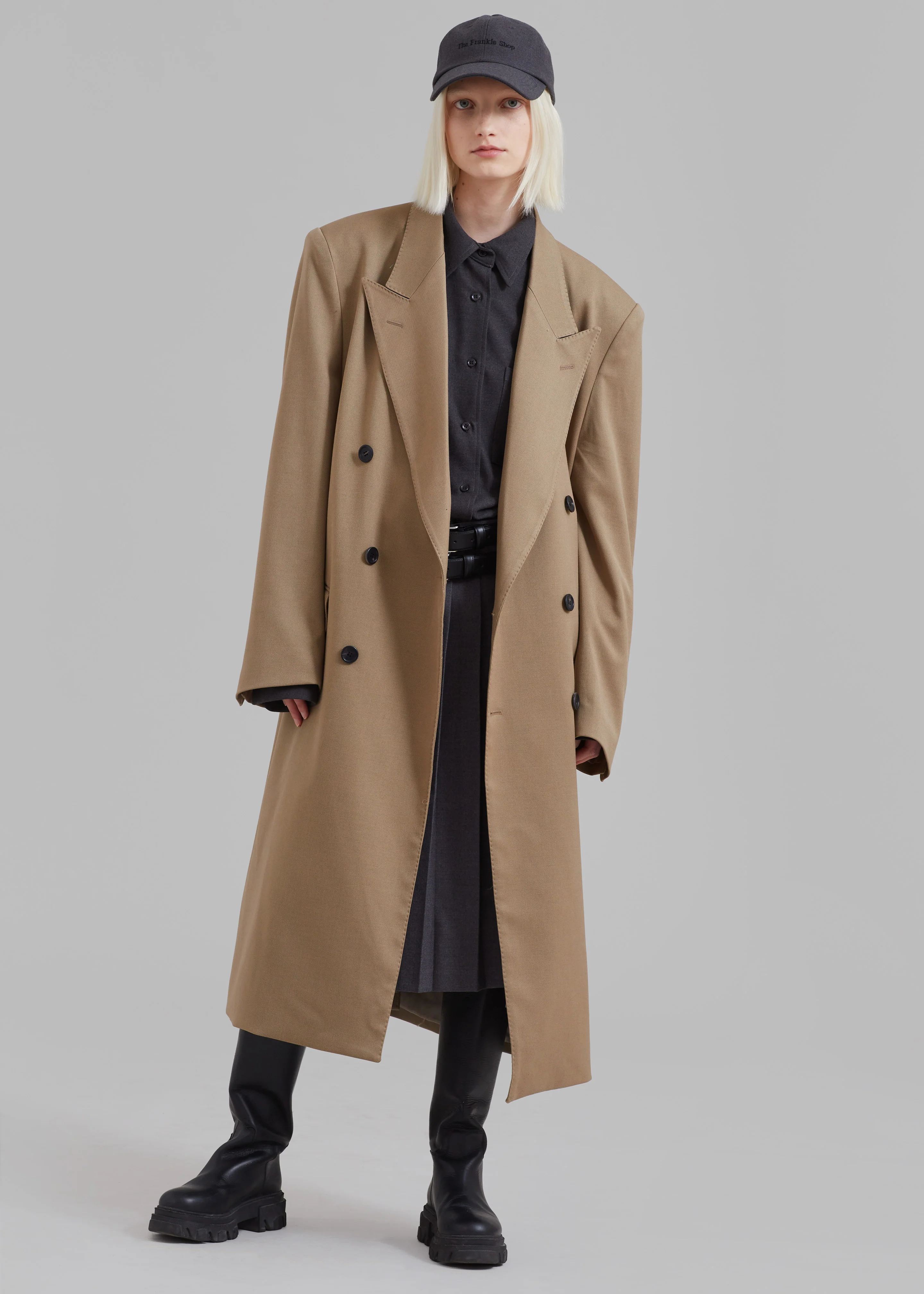 London Double Breasted Coat - Taupe - Image 4
