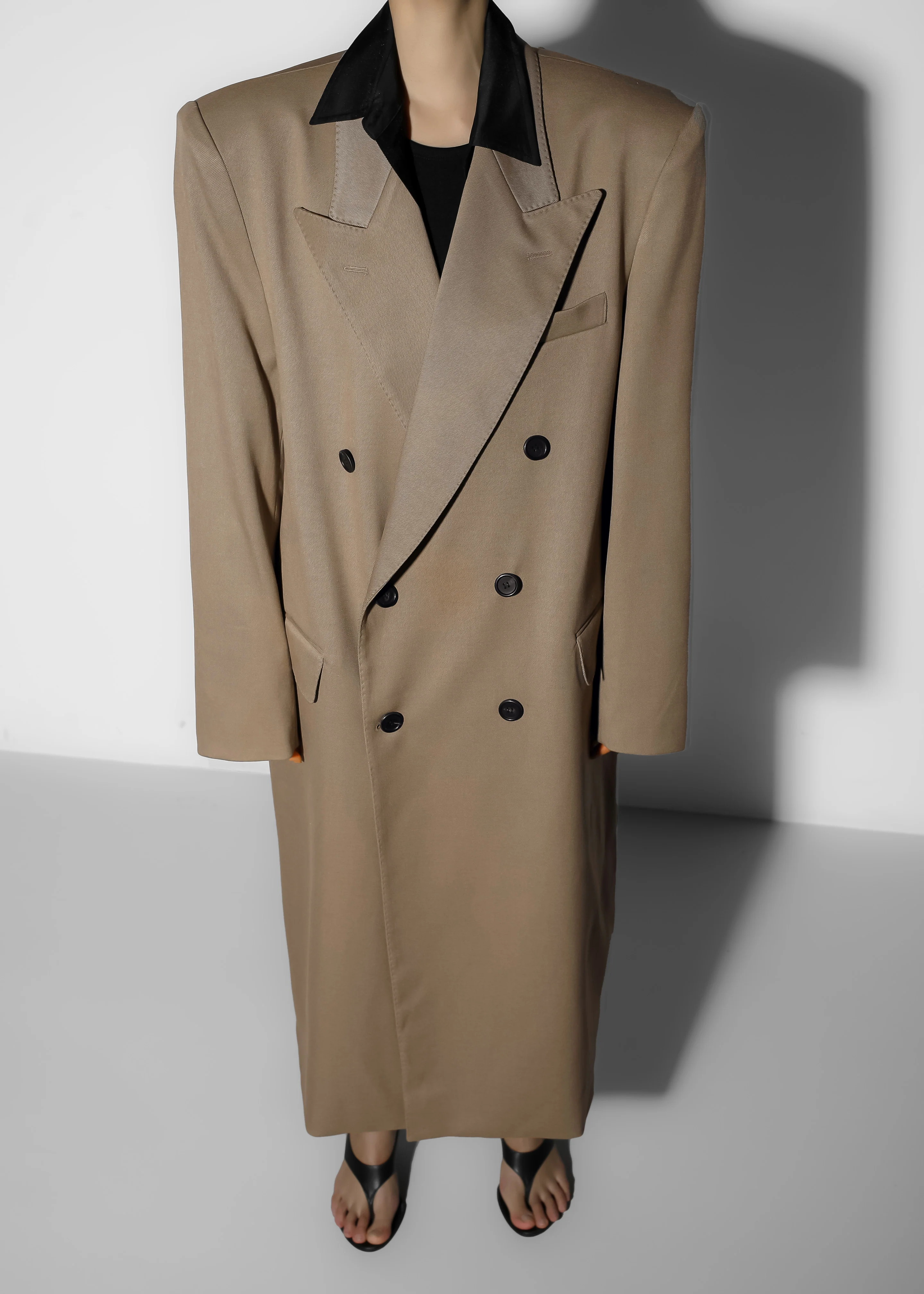 London Double Breasted Coat - Taupe - Image 5