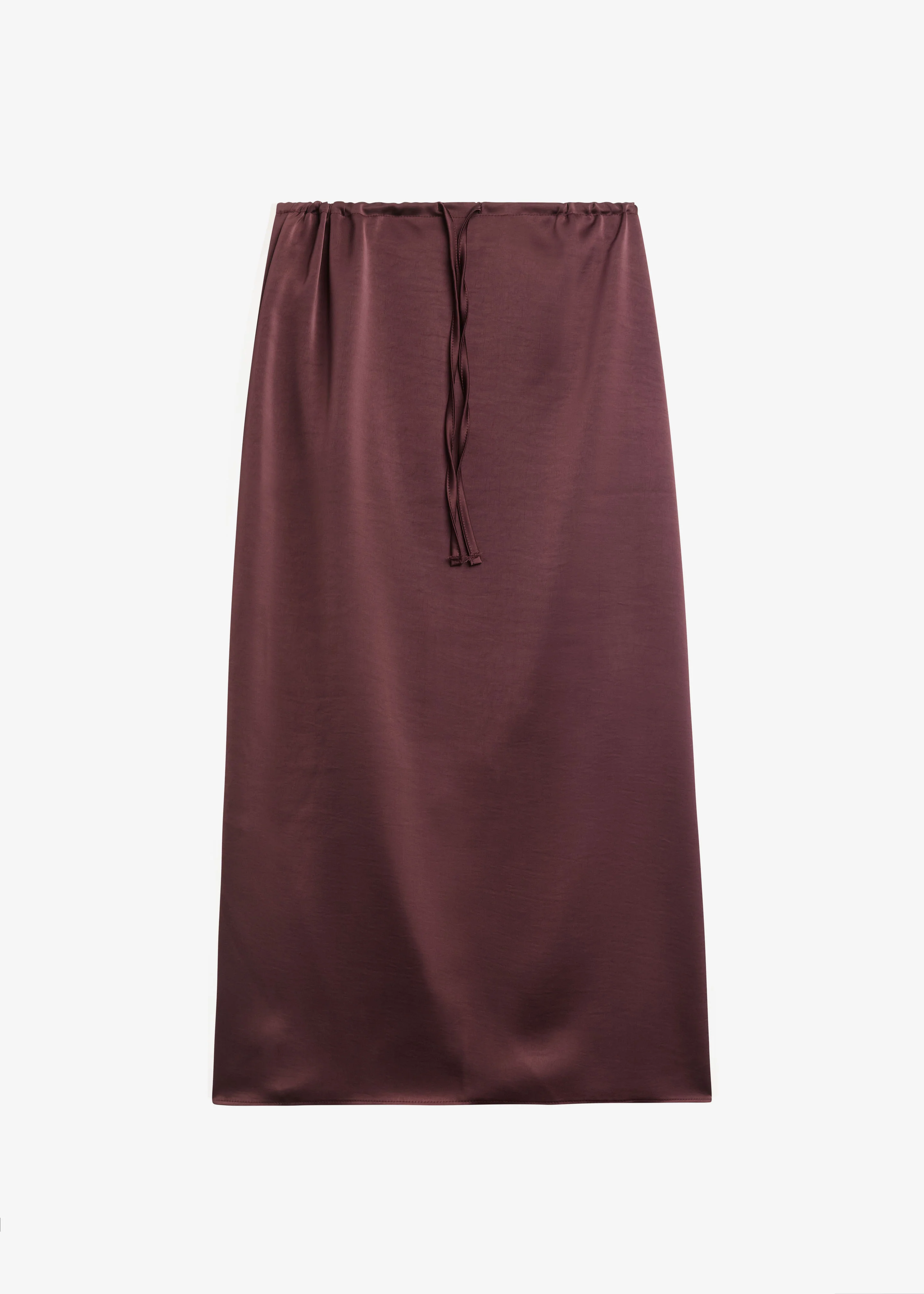 Loray Satin Midi Skirt - Burgundy - Image 7