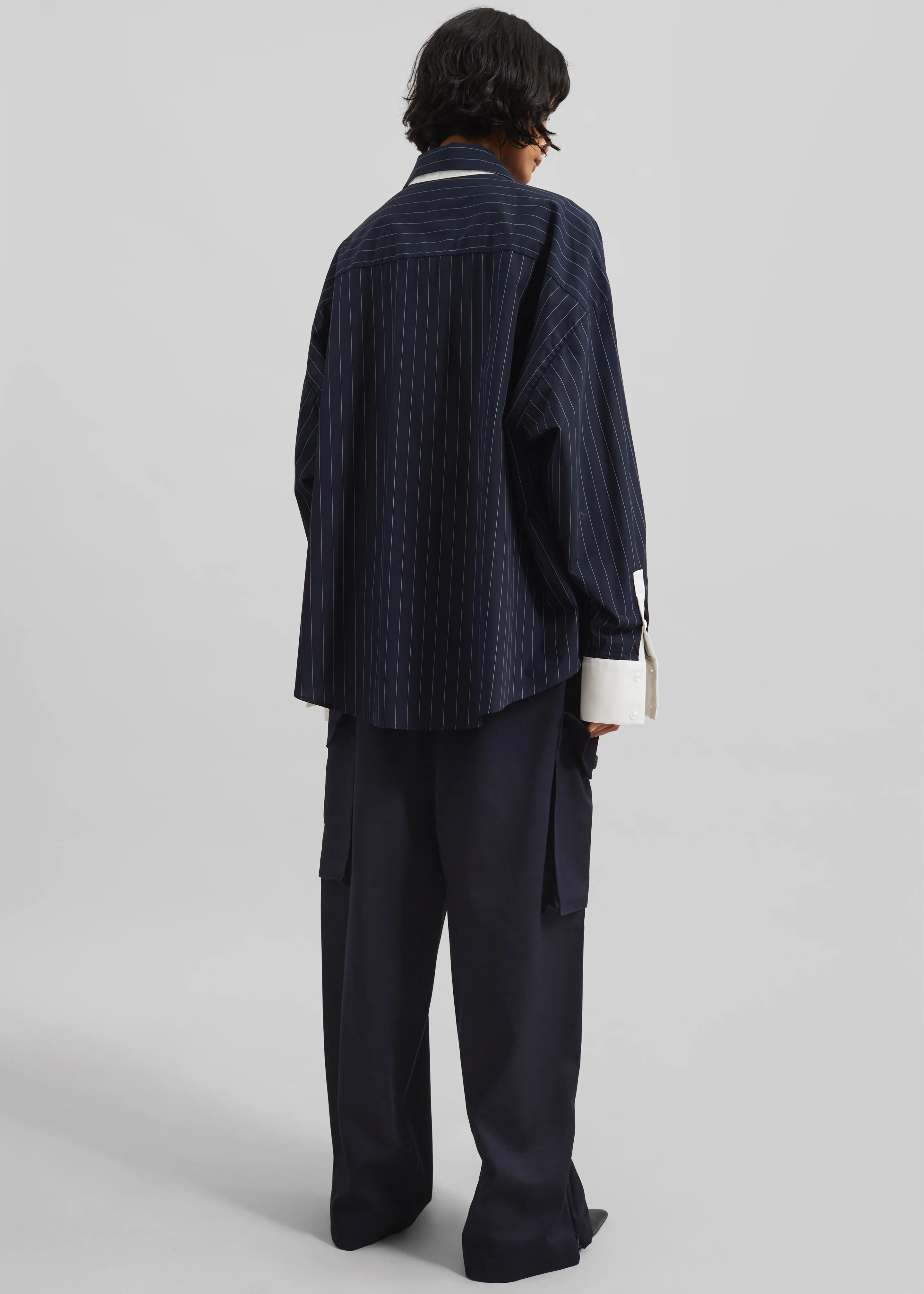 Lorna Shirt - Navy/White Pinstripe - Image 8