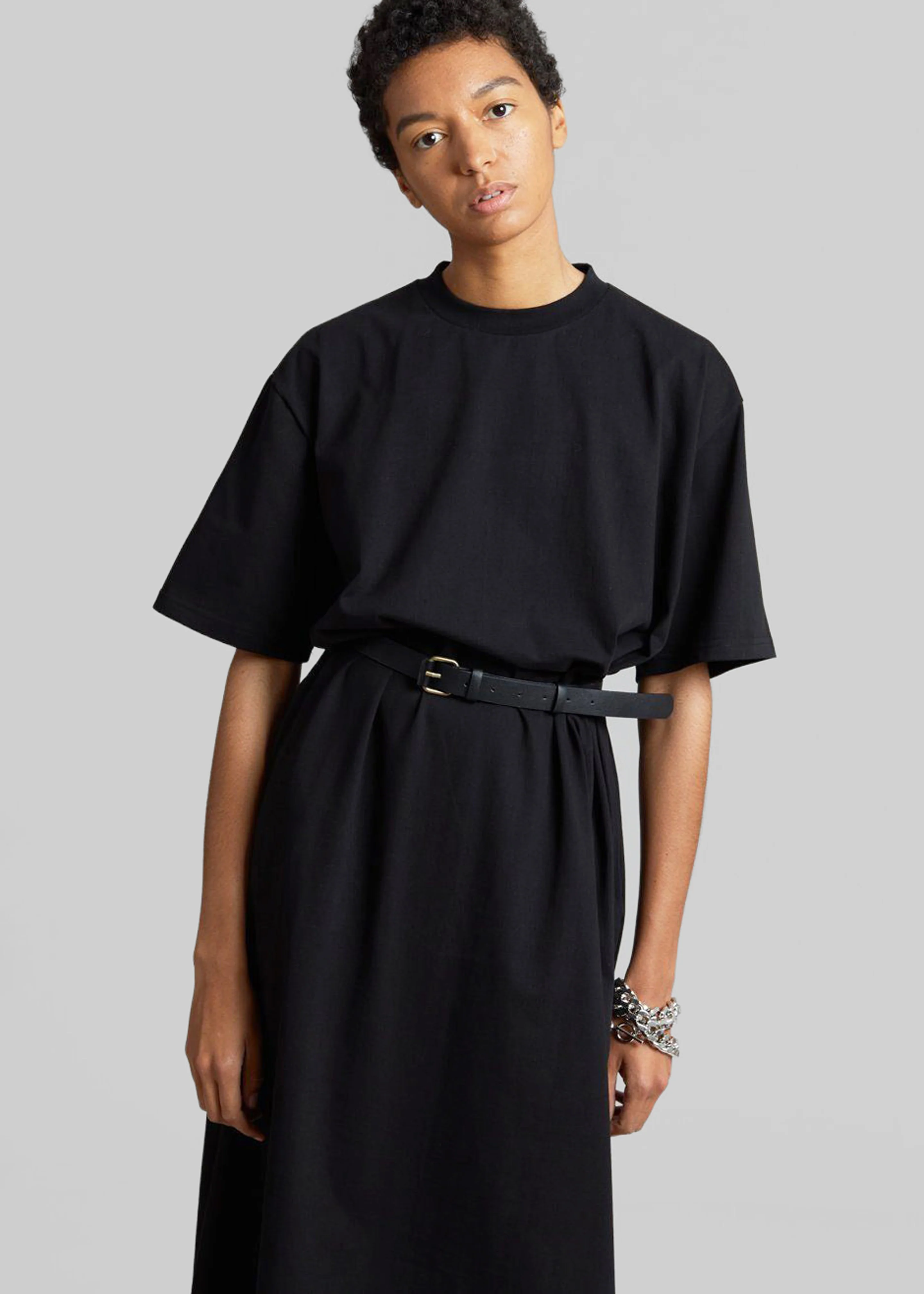 Lou Oversized Tee Dress - Black - Image 4