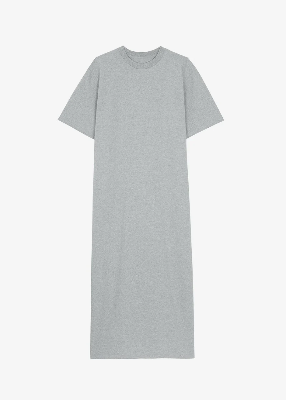 Lou Oversized Tee Dress - Heather Grey - Image 7