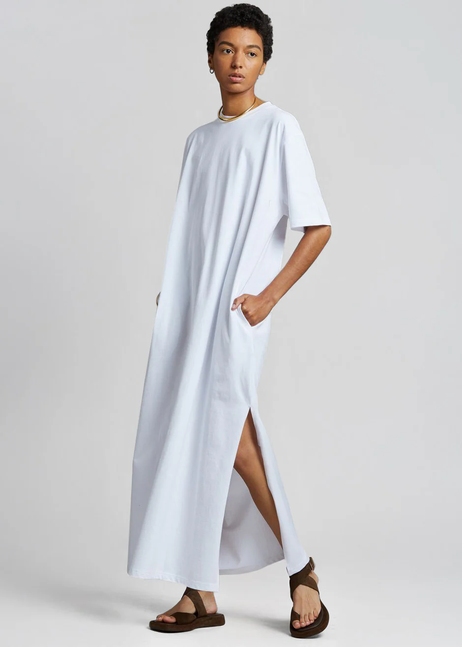 Lou Oversized Tee Dress - Optic White - Image 4