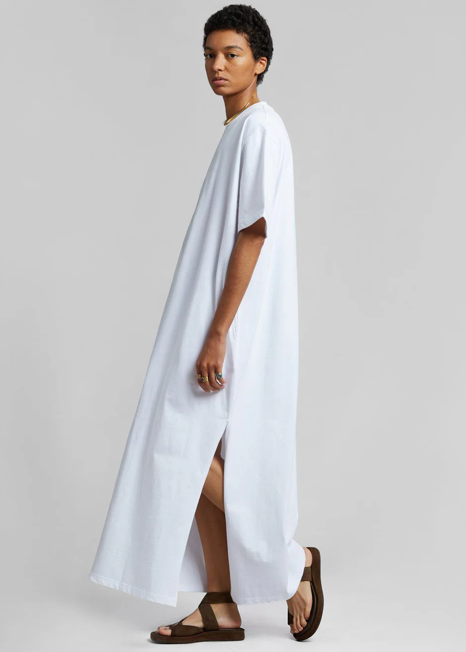 Lou Oversized Tee Dress - Optic White - Image 7
