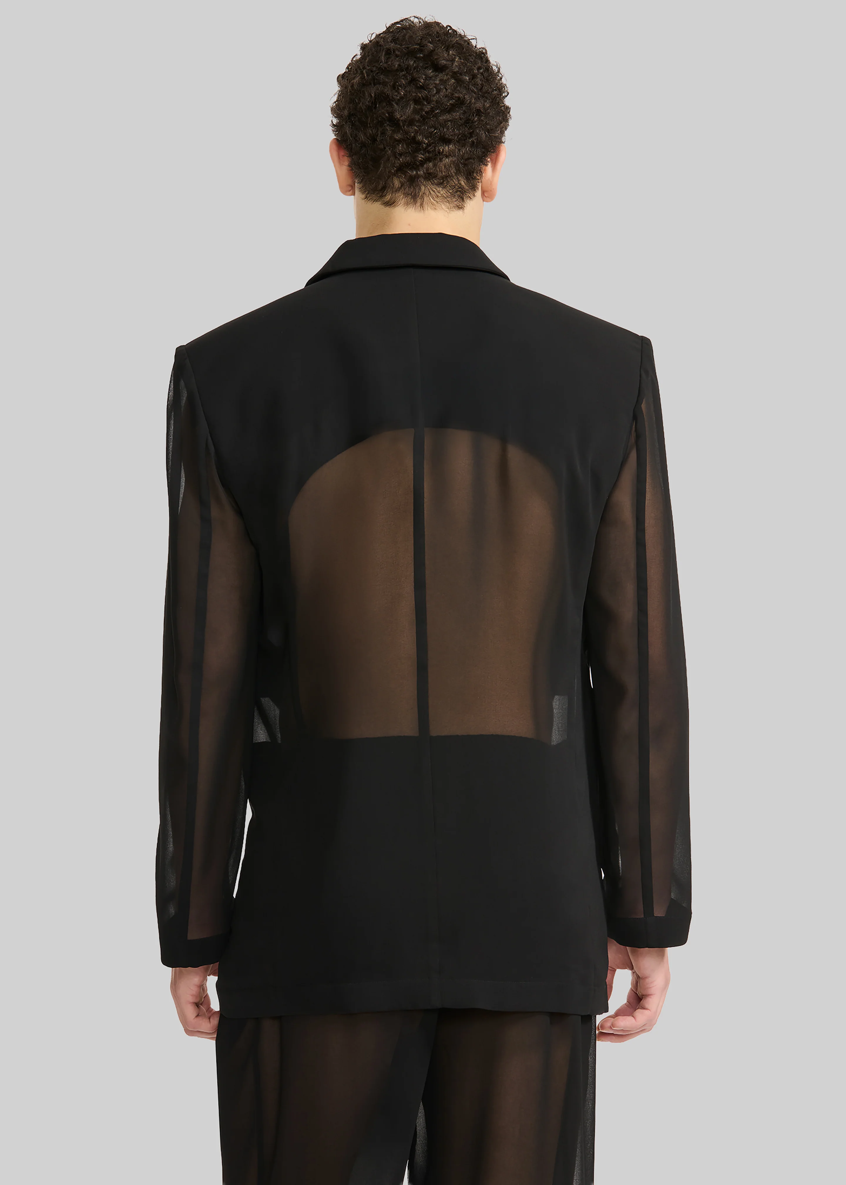 Louis Gabriel Nouchi 4-Button Double-Breasted Sheer Jacket - Black - Image 7