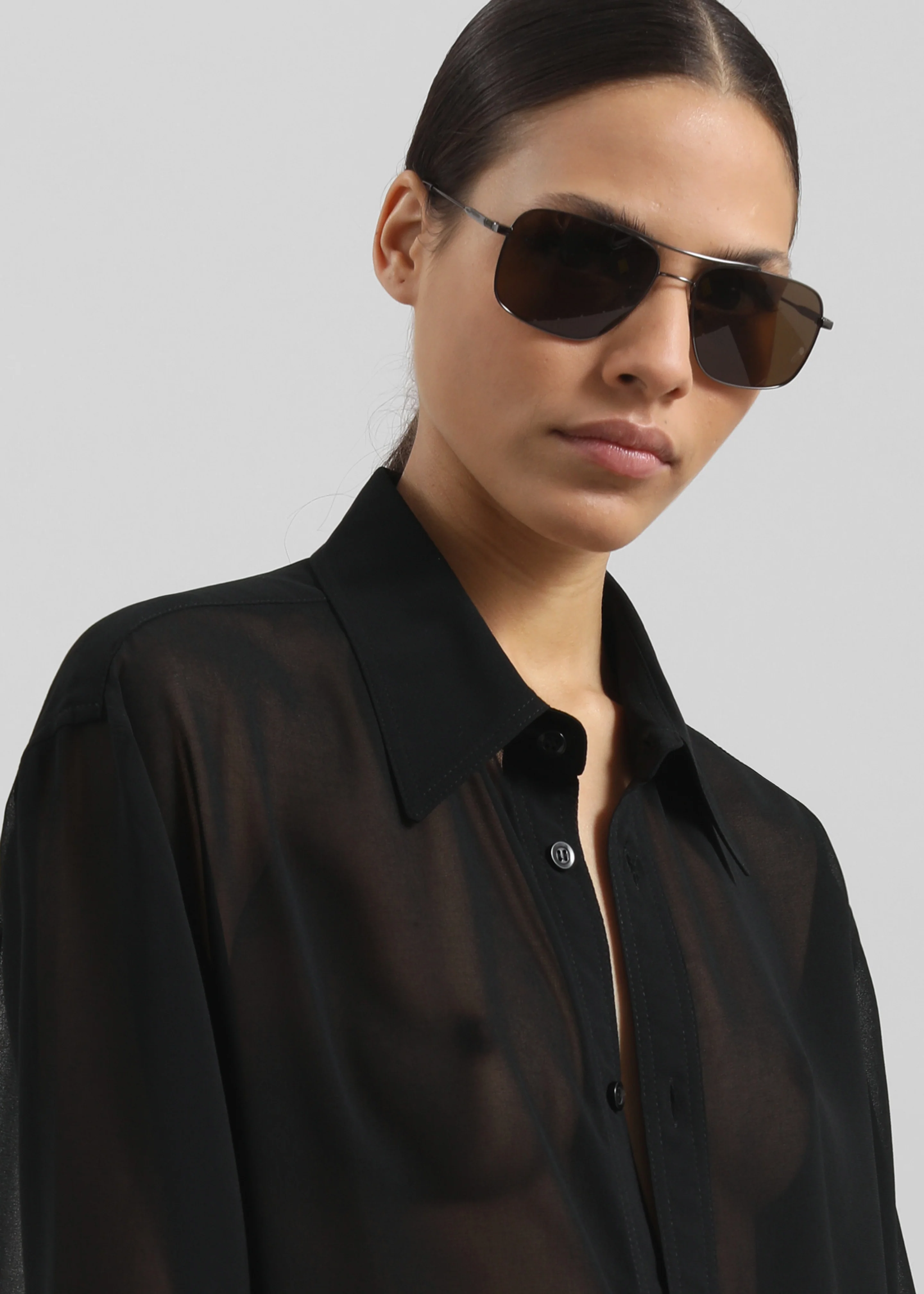 Louis Gabriel Nouchi Classic Transparent Shirt - Black - Image 4