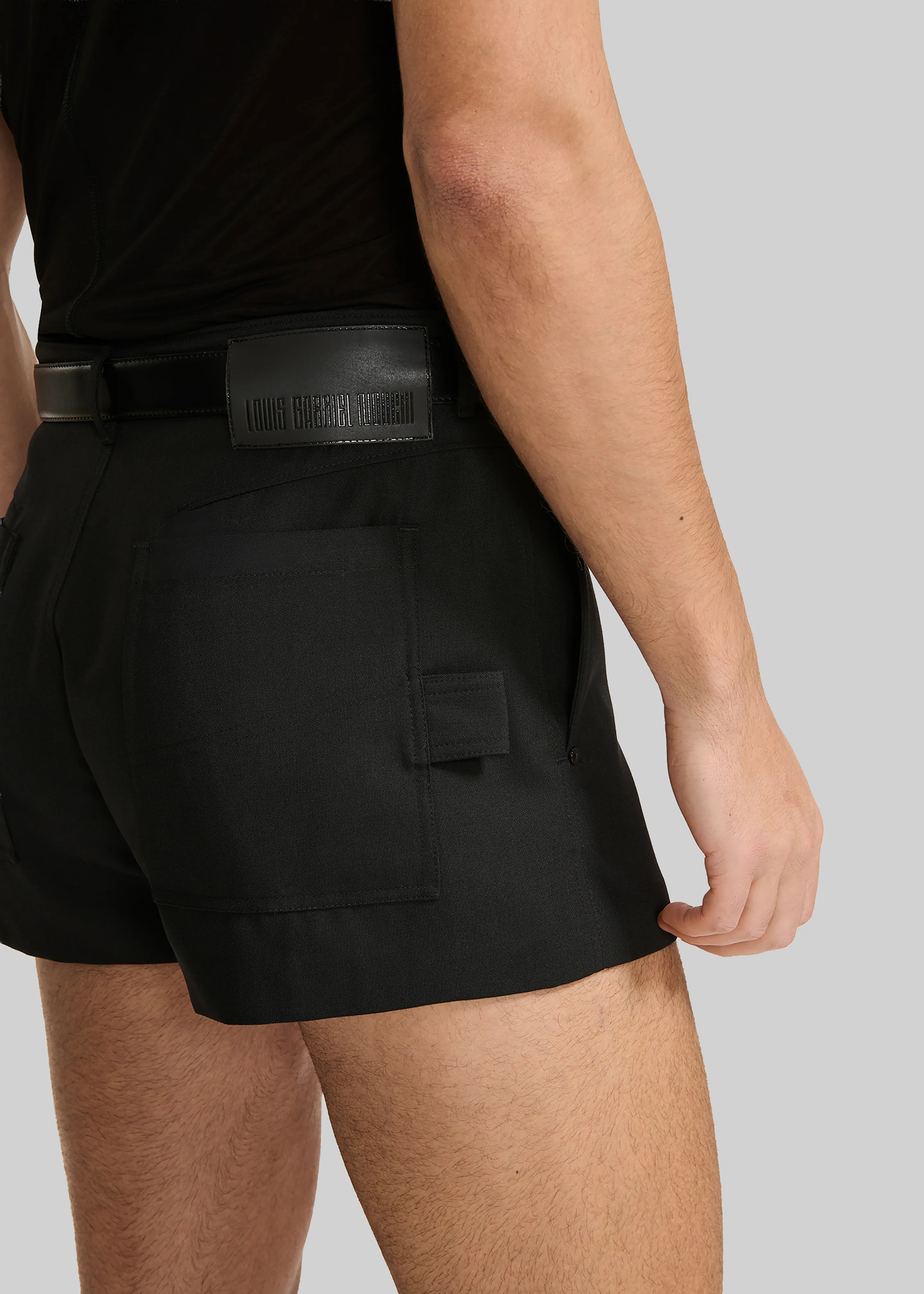 Louis Gabriel Nouchi Wool Suit Shorts - Black - Image 4