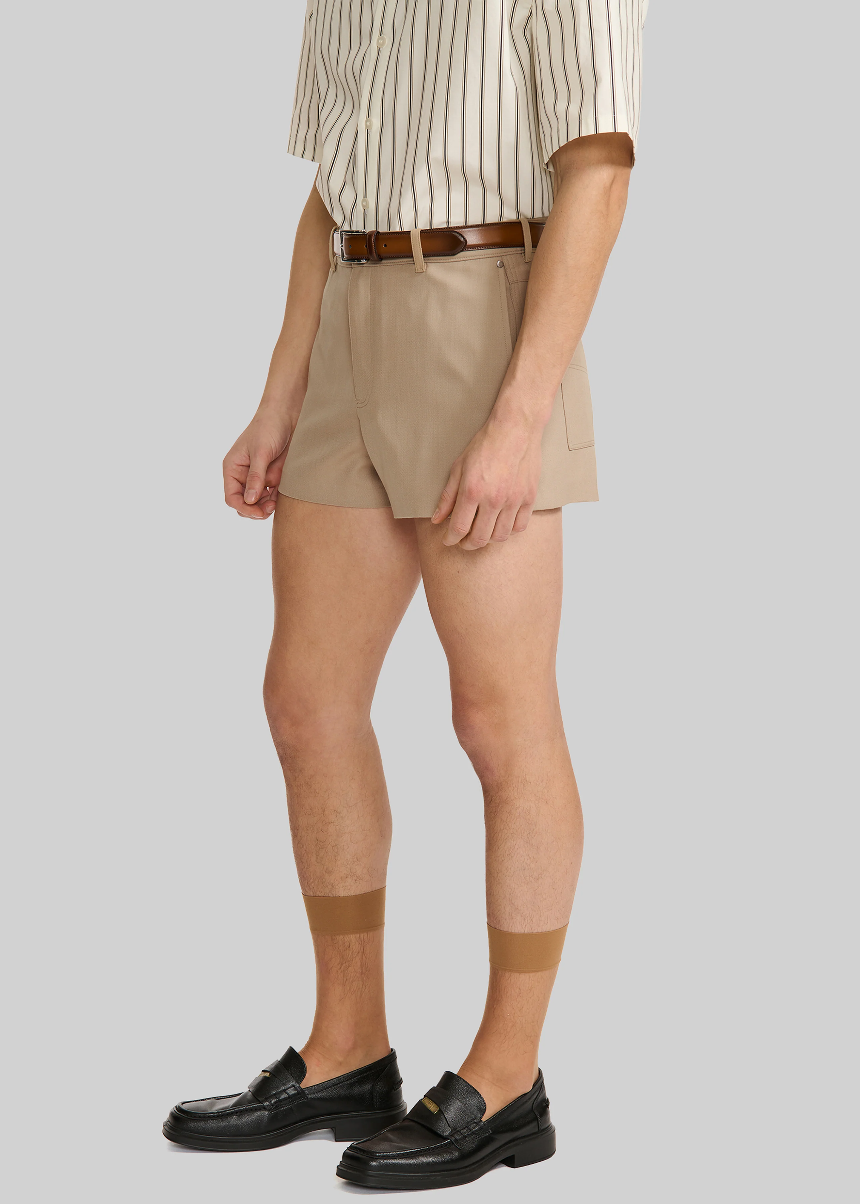 Louis Gabriel Nouchi Wool Suit Shorts - Sand - Image 2