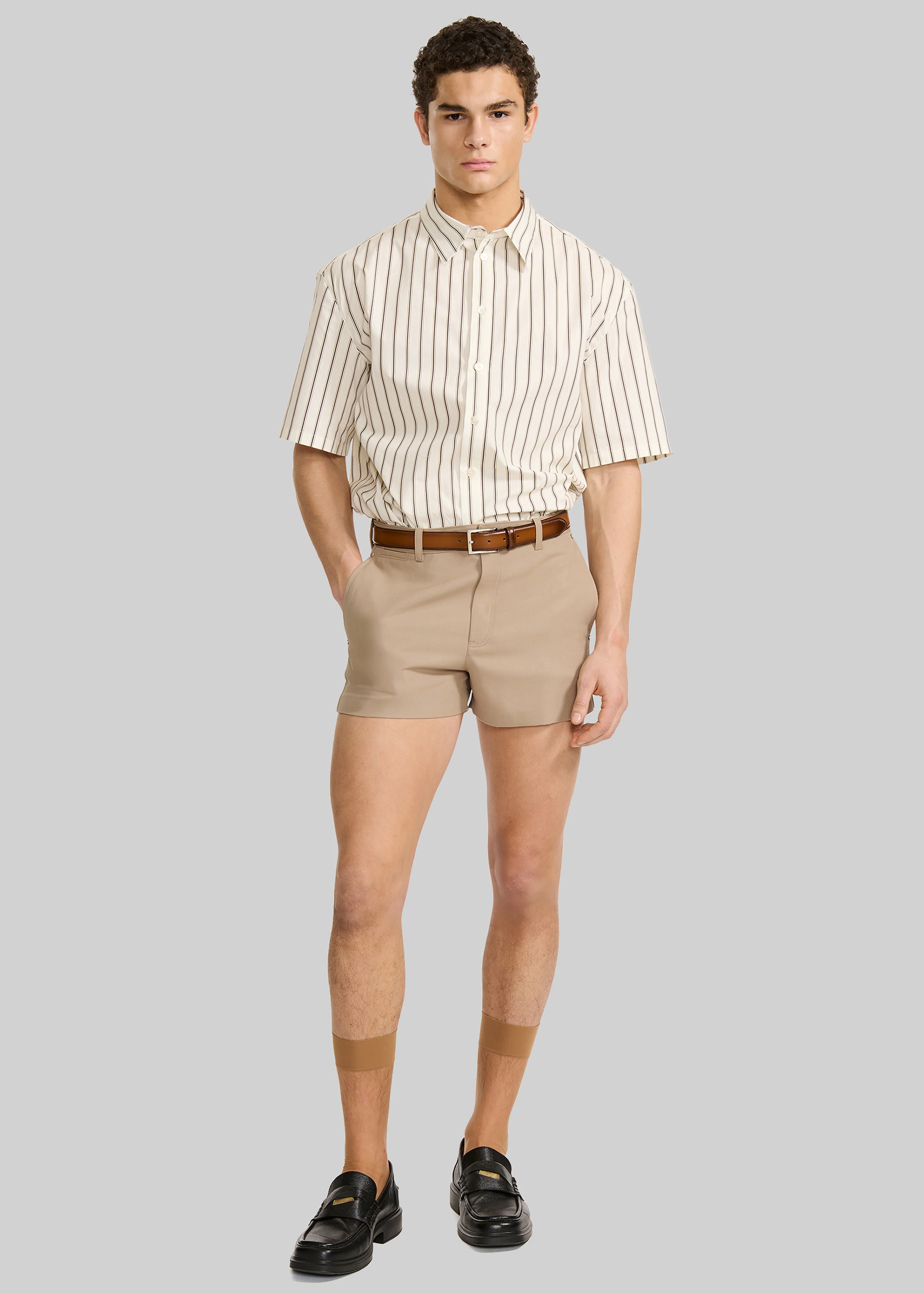 Louis Gabriel Nouchi Wool Suit Shorts - Sand - Image 5