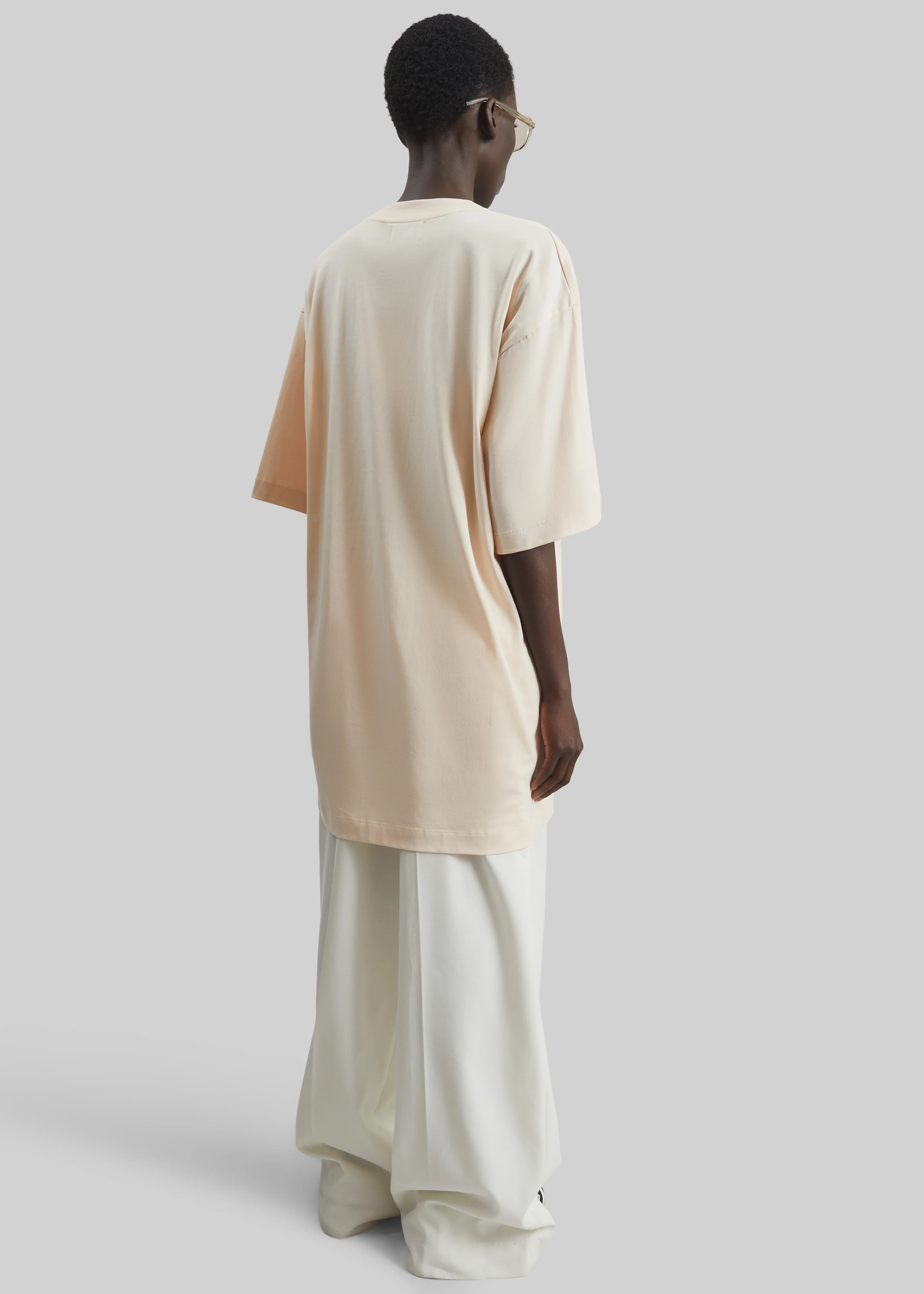 Loulou de Saison Ayaz Oversized T-Shirt Dress - Cream Rose - Image 5