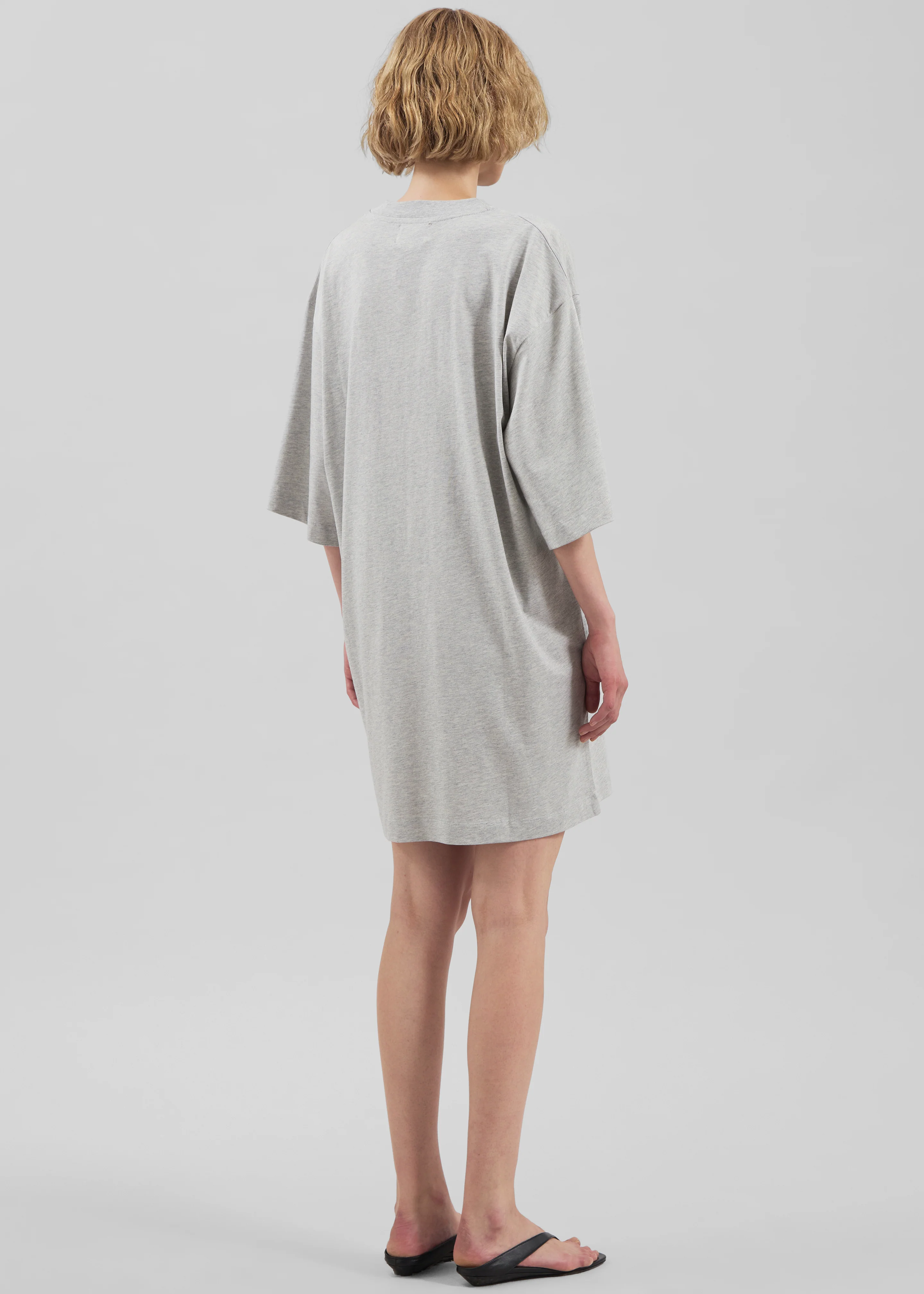 Loulou de Saison Ayaz Oversized T-Shirt Dress - Grey Melange - Image 5